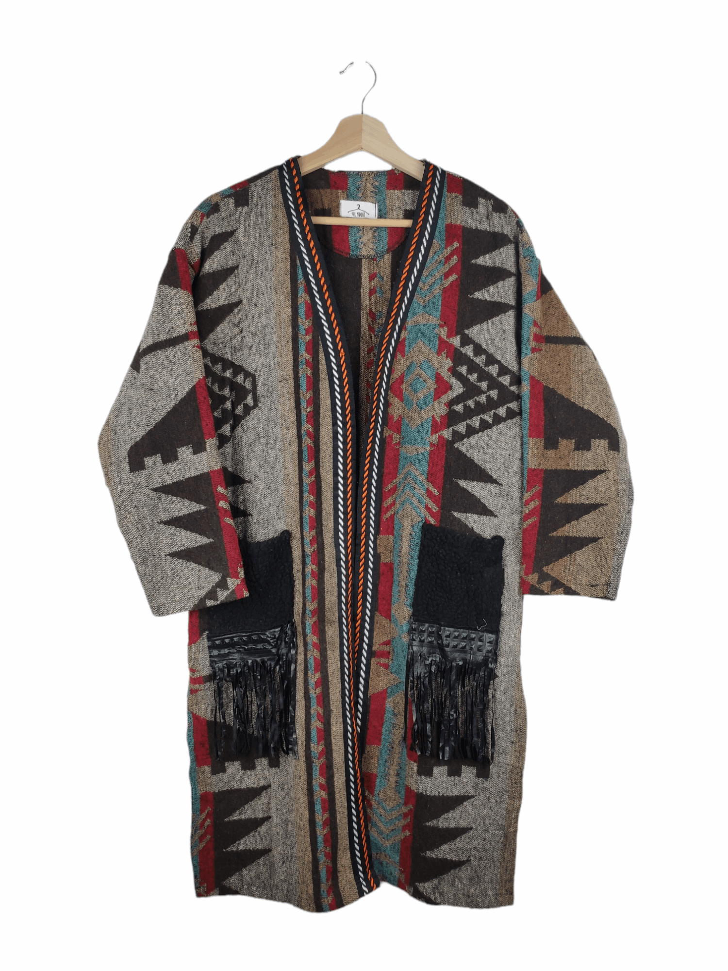Other Vintage Wool Knit Cardigan Tribal Sweater Style Size M / US 6-8 / IT 42-44 - 1 Thumbnail