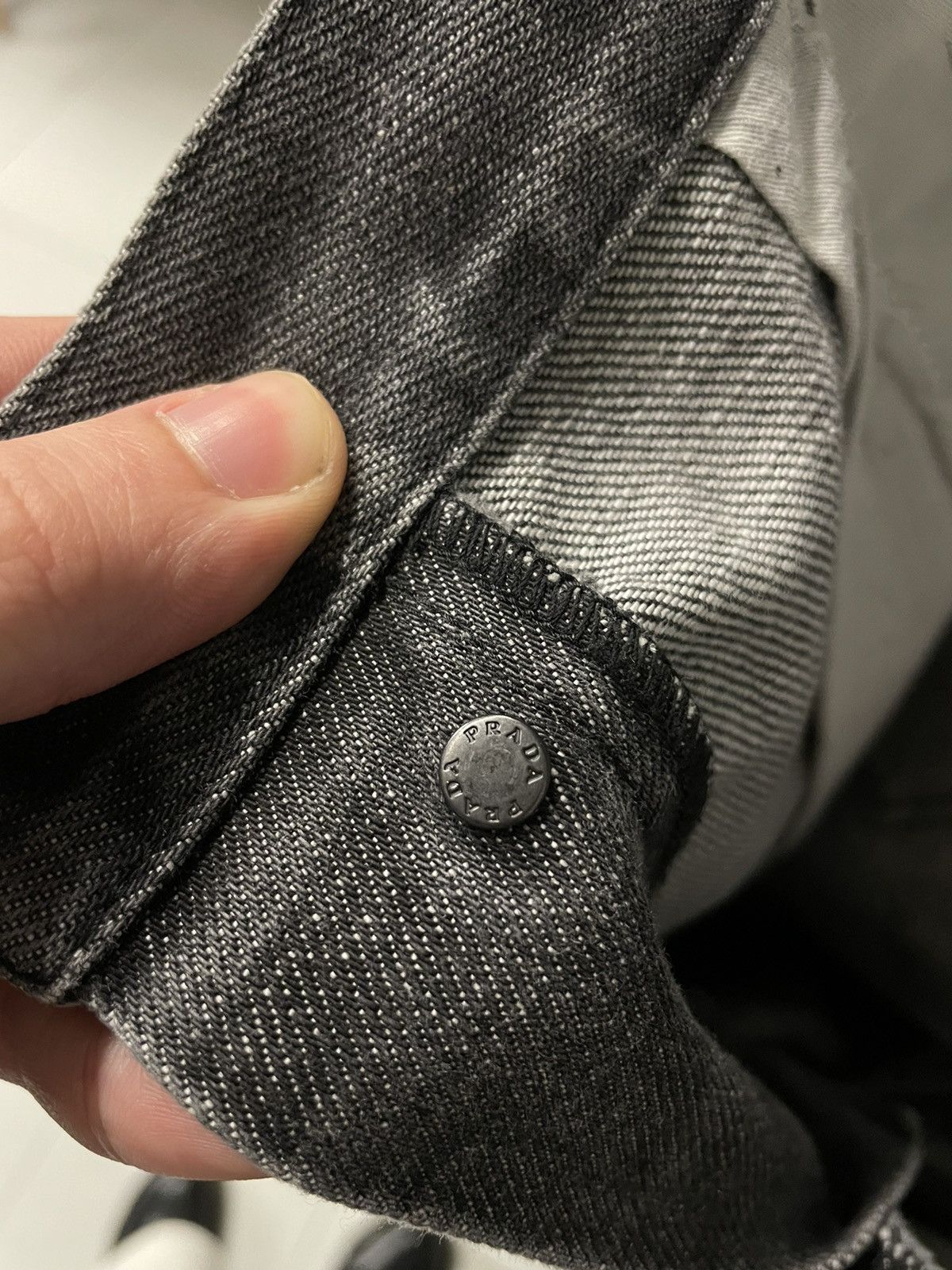 Prada 2007 Prada chain coated denim waxed archive jeans