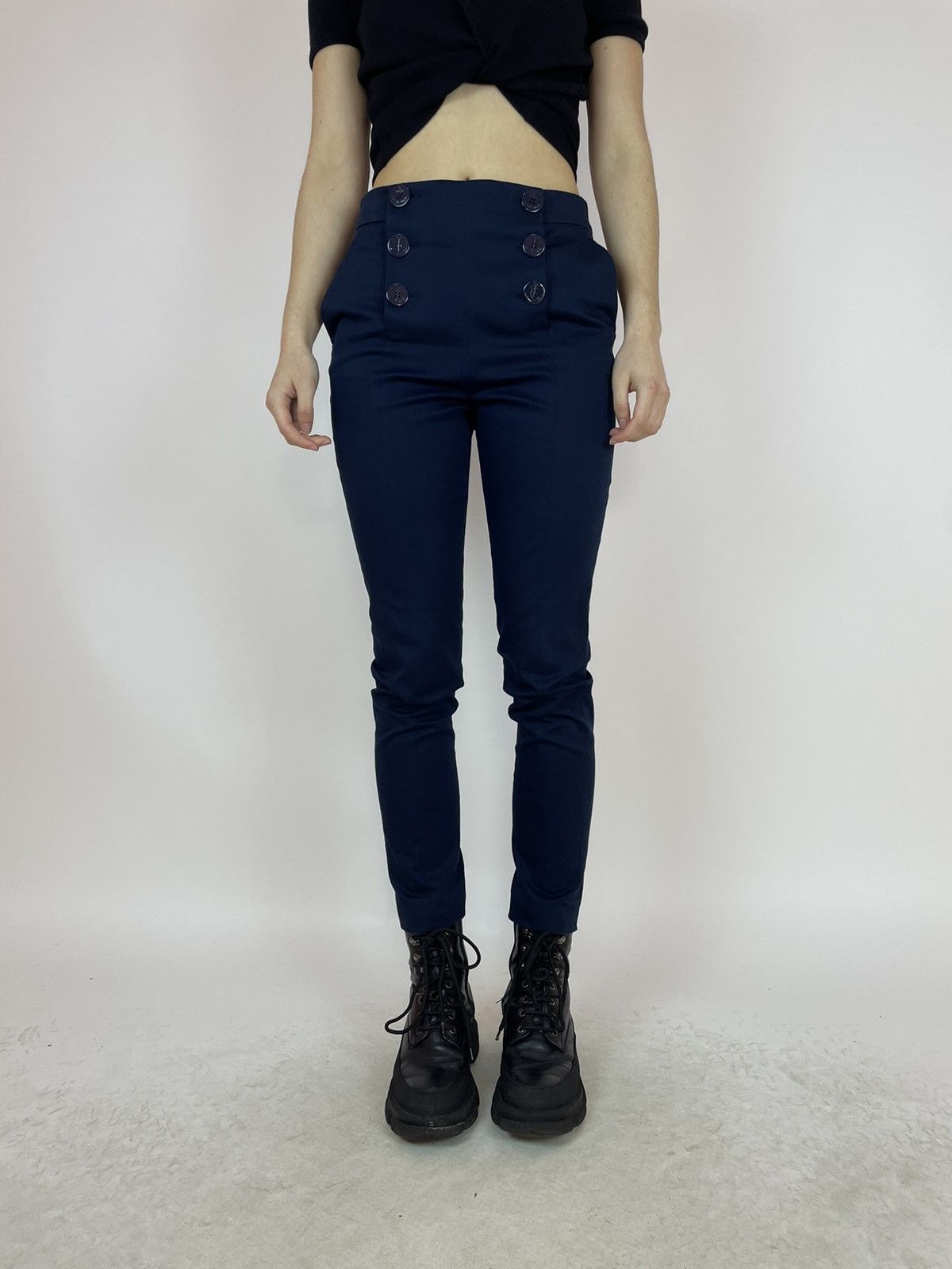 RED VALENTINO WOMENS BLUE cotton dress pants size 40
