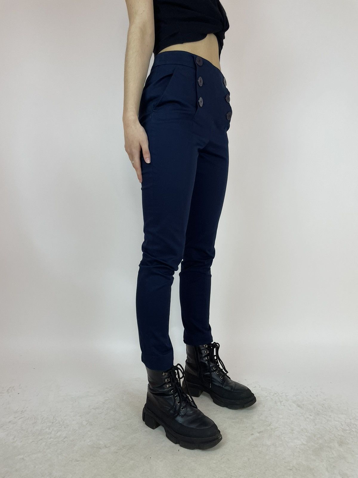 RED Valentino RED VALENTINO WOMENS BLUE cotton dress pants size 40 Size 27" / US 4 / IT 40 - 5 Thumbnail
