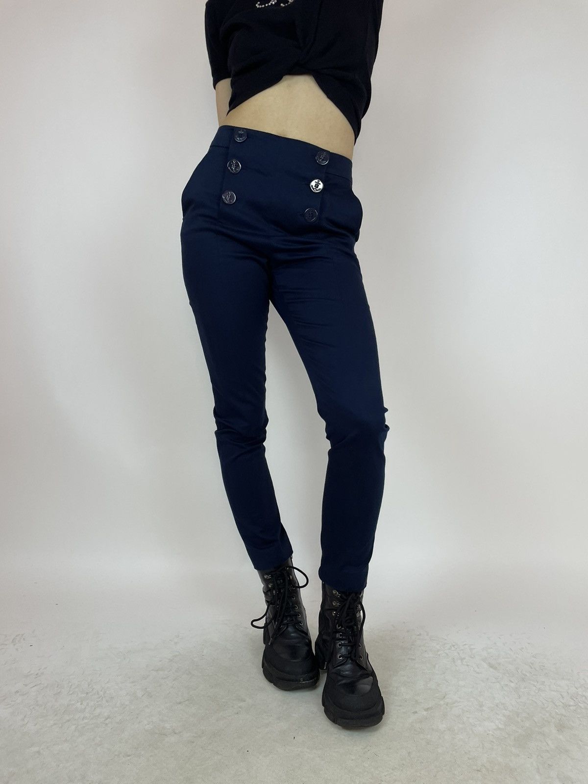 RED Valentino RED VALENTINO WOMENS BLUE cotton dress pants size 40 Size 27" / US 4 / IT 40 - 7 Thumbnail