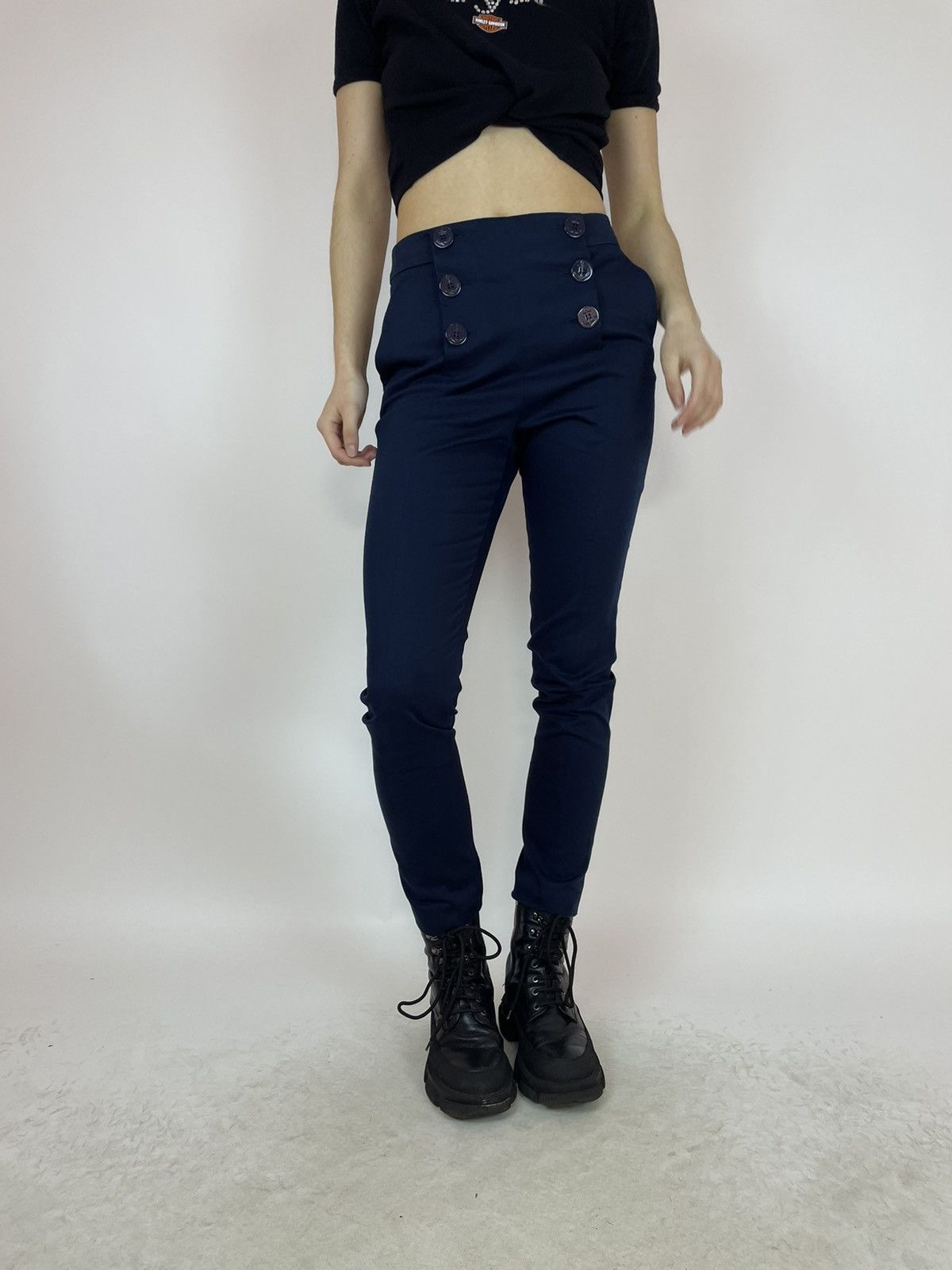 RED Valentino RED VALENTINO WOMENS BLUE cotton dress pants size 40 Size 27" / US 4 / IT 40 - 8 Thumbnail