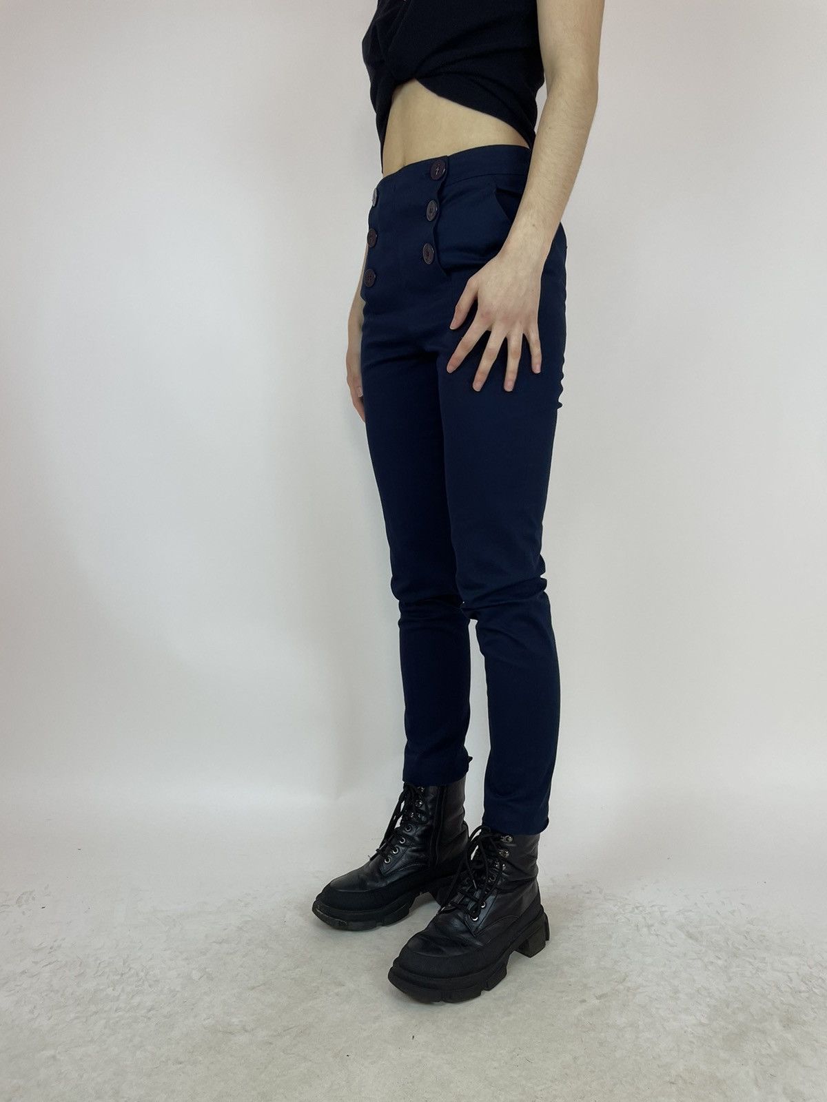RED Valentino RED VALENTINO WOMENS BLUE cotton dress pants size 40 Size 27" / US 4 / IT 40 - 6 Thumbnail