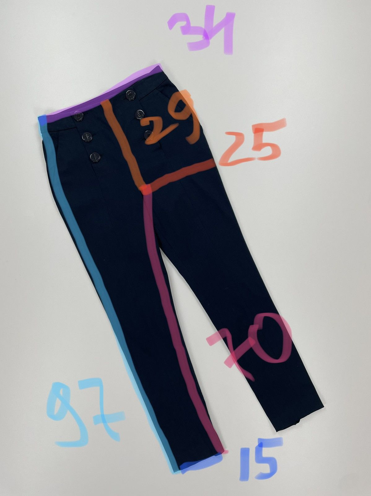 RED Valentino RED VALENTINO WOMENS BLUE cotton dress pants size 40 Size 27" / US 4 / IT 40 - 19 Thumbnail