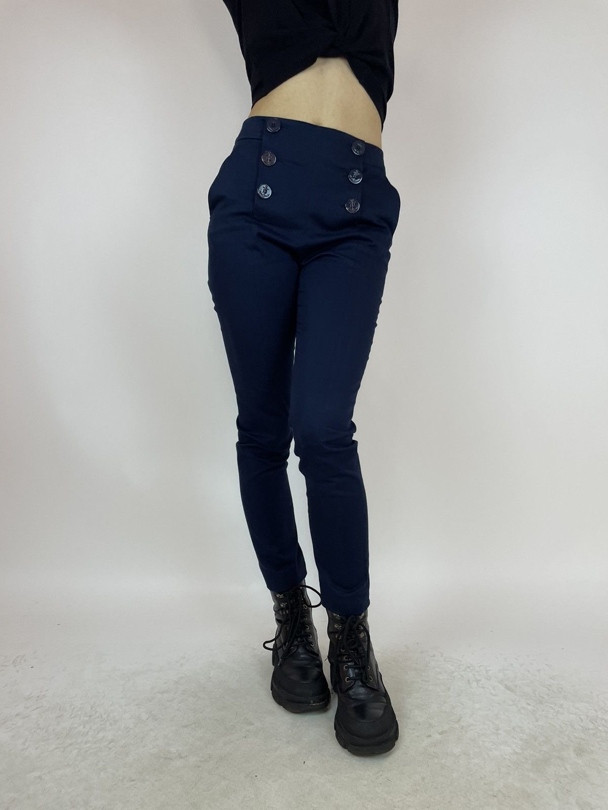 RED Valentino RED VALENTINO WOMENS BLUE cotton dress pants size 40 Size 27" / US 4 / IT 40 - 2 Thumbnail