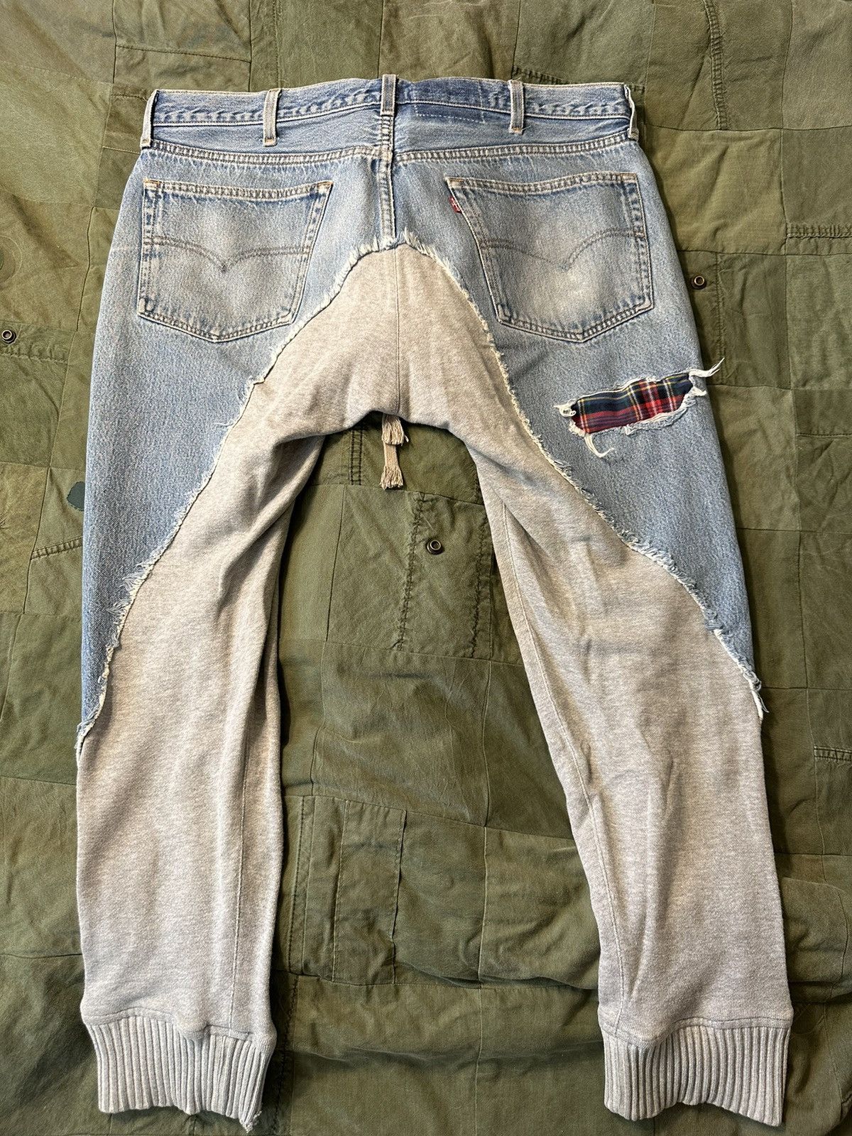 Greg Lauren Levi’s Denim / Fleece Pant Size US 35 - 2 Thumbnail