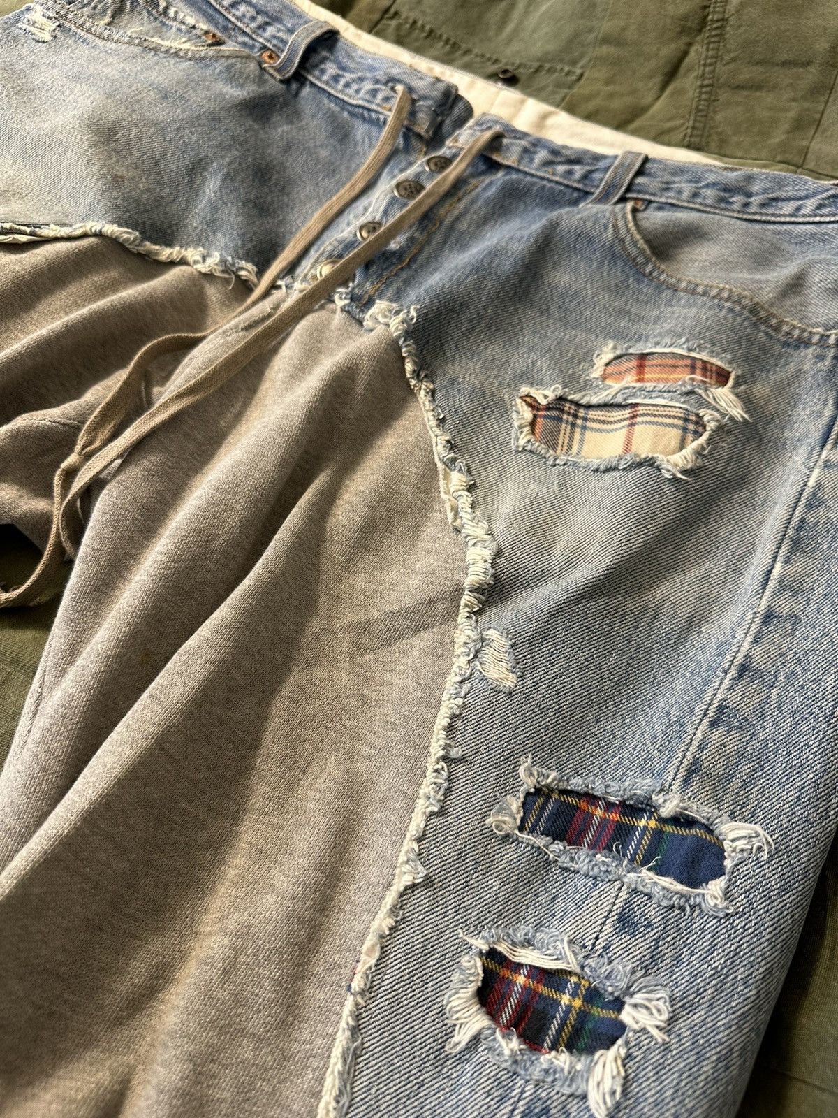 Greg Lauren Levi’s Denim / Fleece Pant Size US 35 - 3 Thumbnail