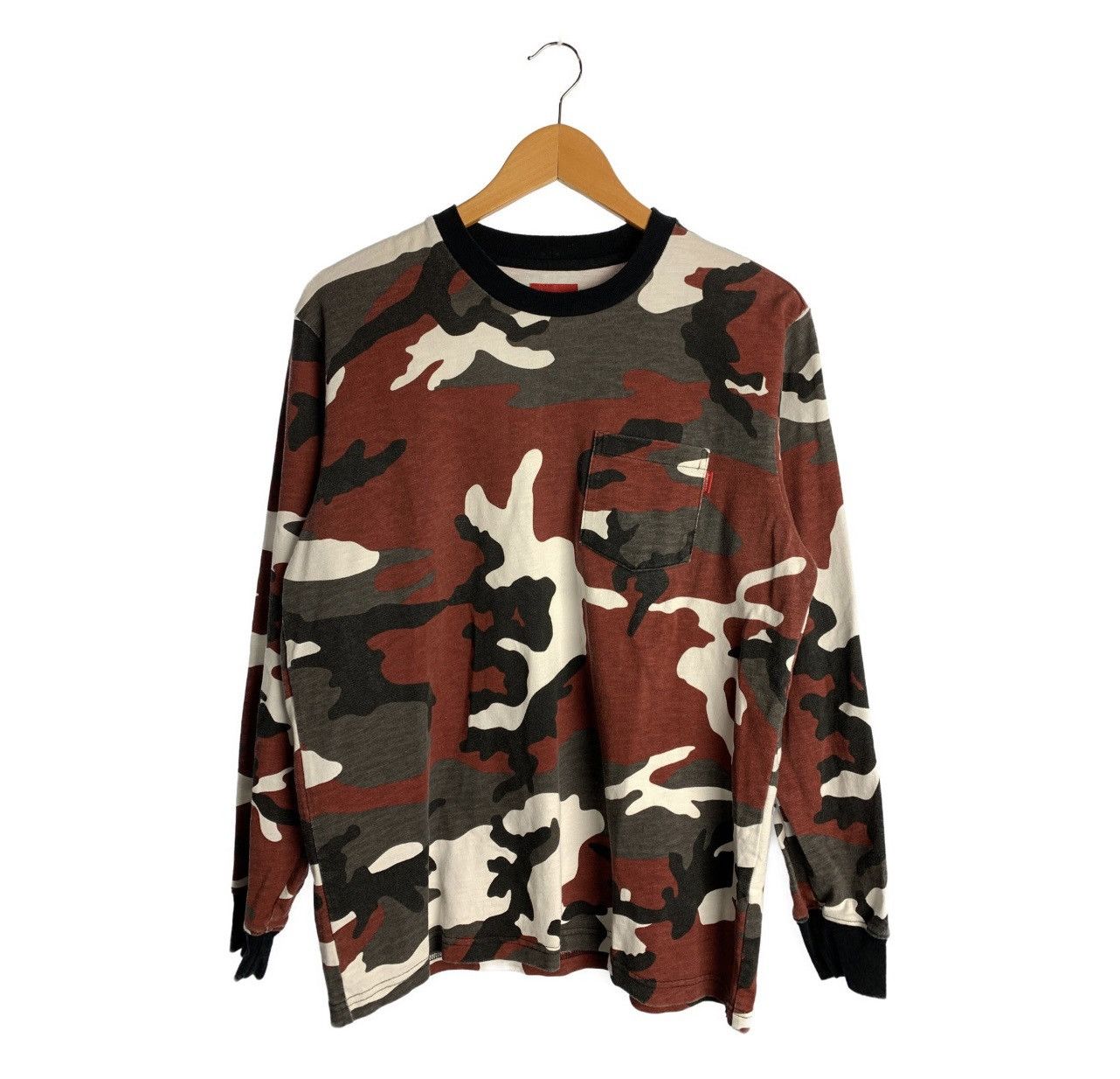 Supreme Red Camo Pocket Longsleeve Tops
