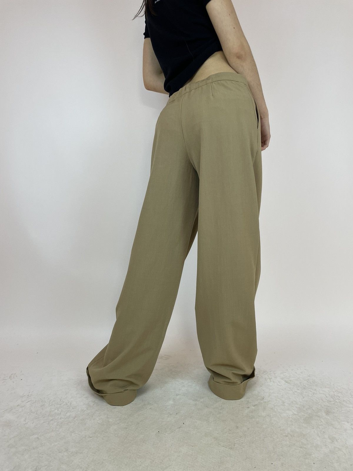 Other 6267 Womens wide legs Beige wool trousers made in Italy Size 32" / US 10 / IT 46 - 9 Thumbnail