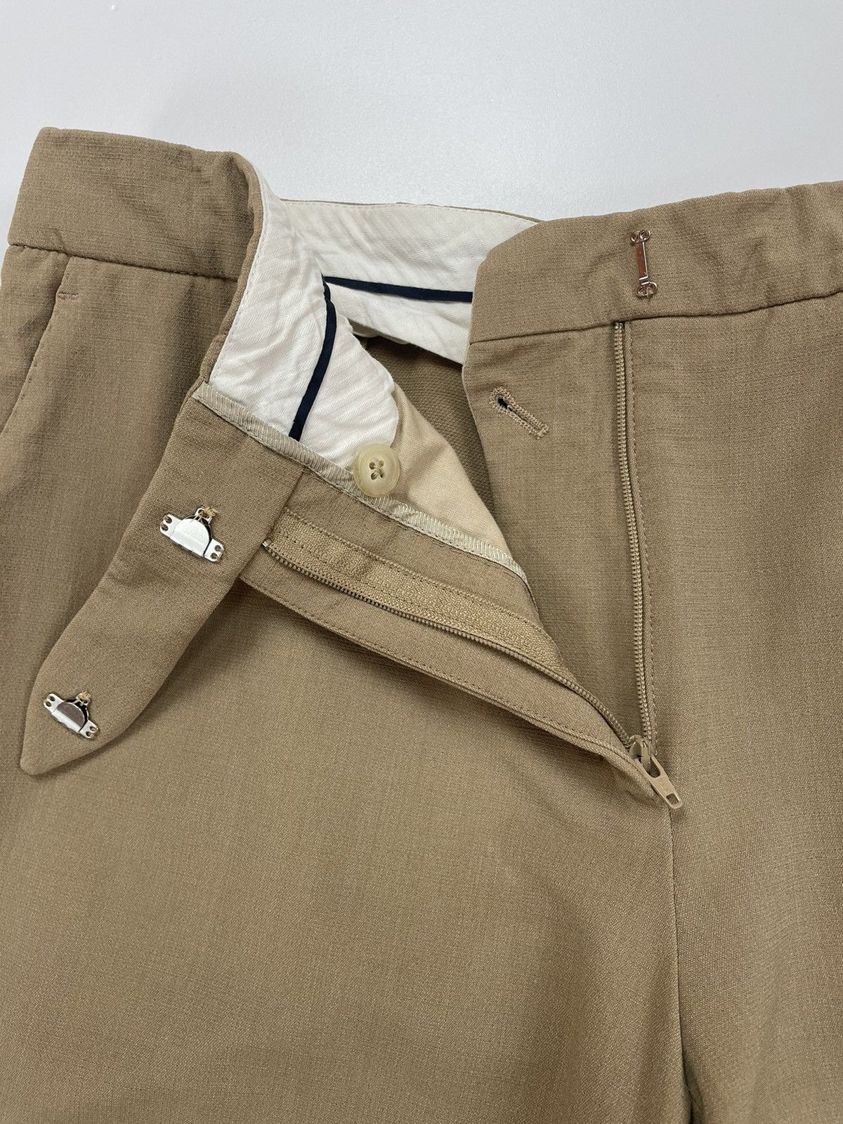 Other 6267 Womens wide legs Beige wool trousers made in Italy Size 32" / US 10 / IT 46 - 12 Thumbnail