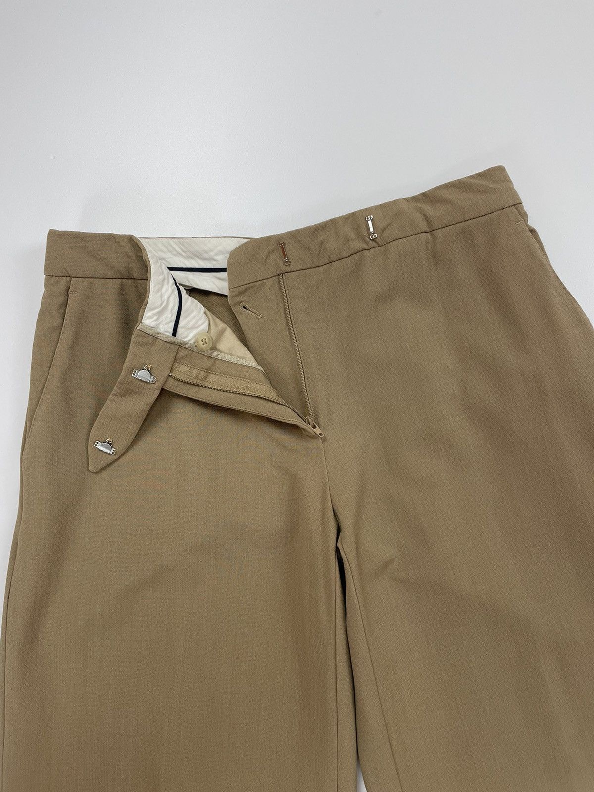 Other 6267 Womens wide legs Beige wool trousers made in Italy Size 32" / US 10 / IT 46 - 11 Thumbnail