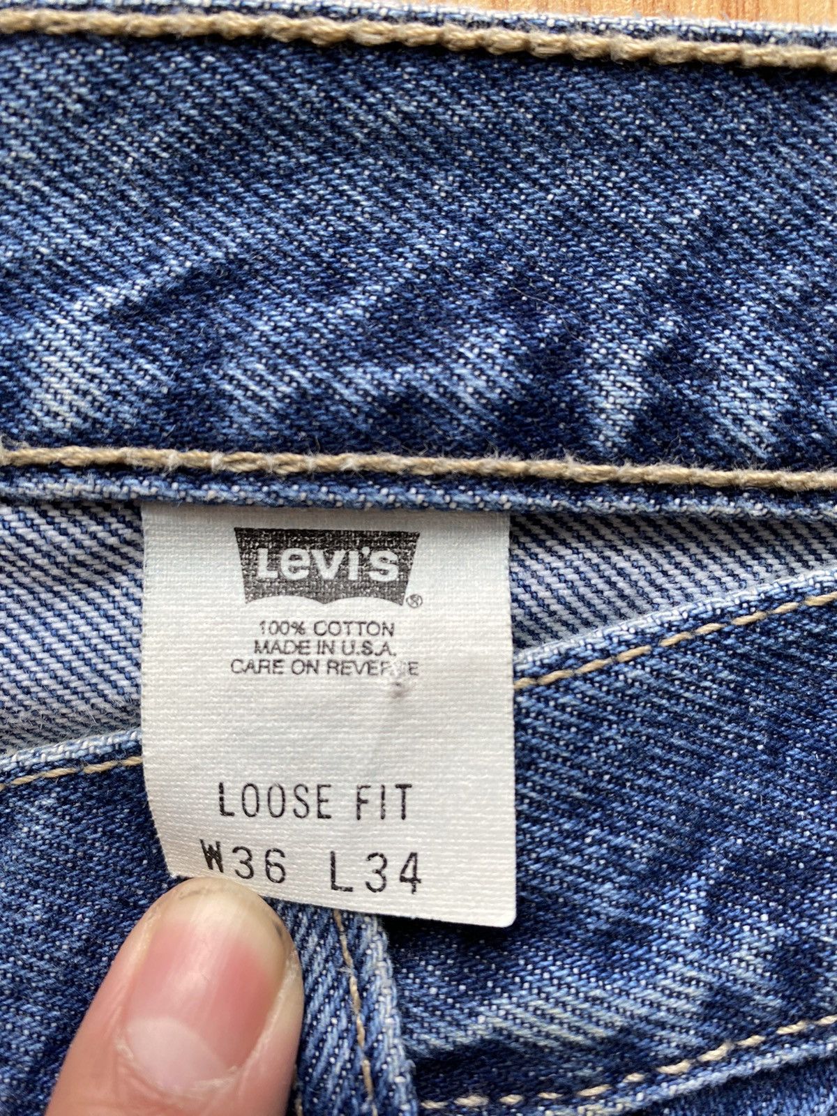 Levi's Vintage L2 1999 Levi’s Made in Usa Baggy Denim Jeans Blue Size US 36 / EU 52 - 4 Thumbnail