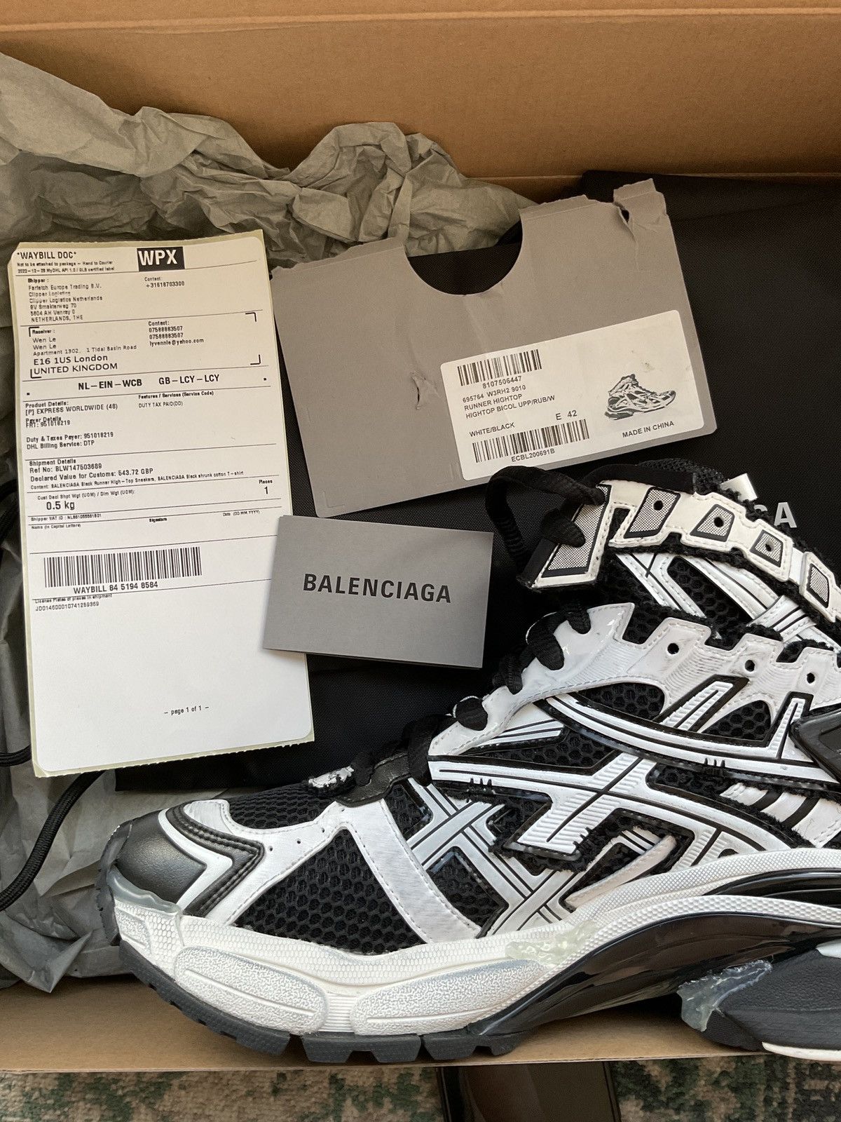 Balenciaga Balenciaga SS22 runner high top trainers | Grailed