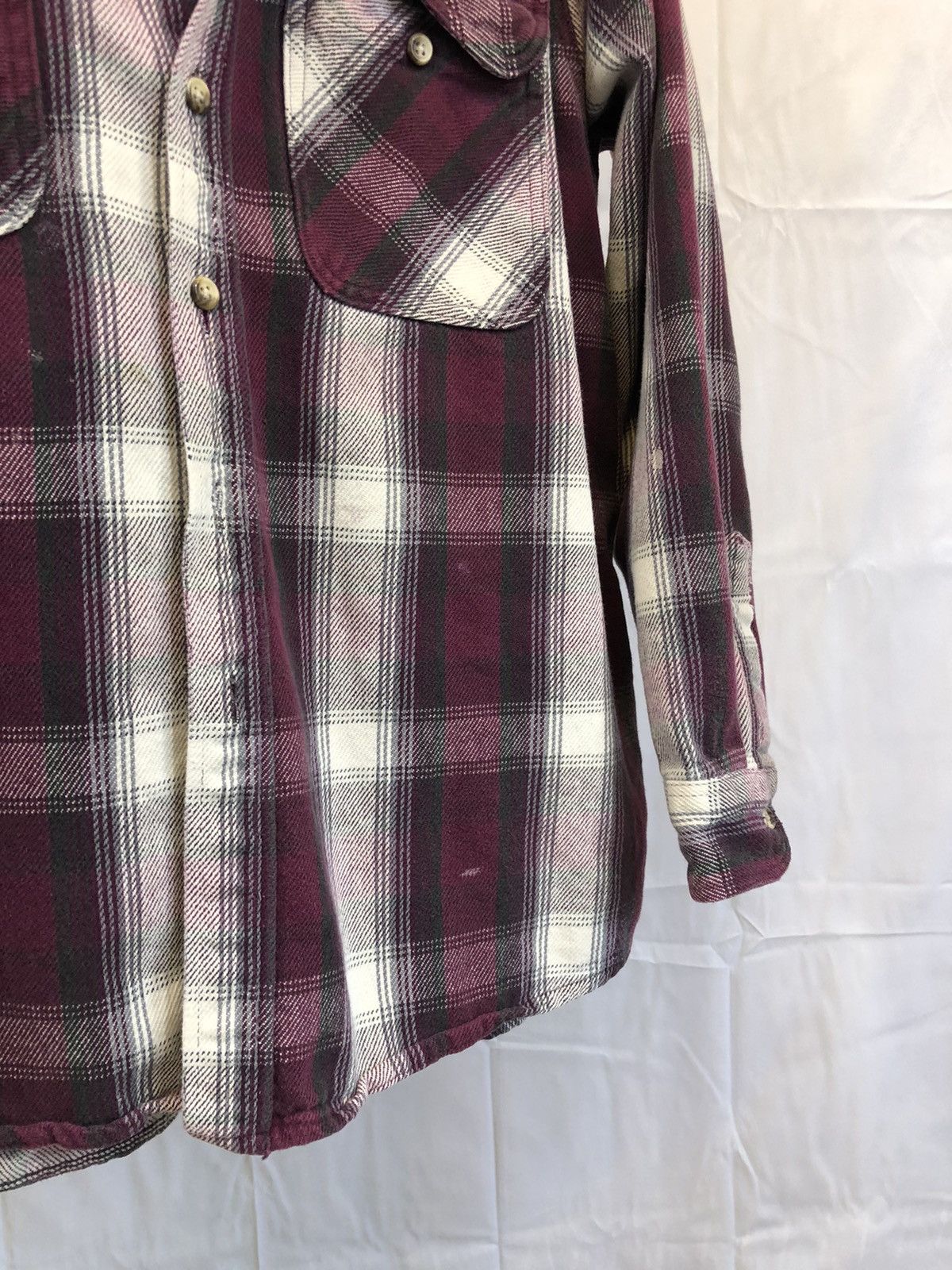 Vintage Thrashed Distressed Plaid Flannel Button Shirt Size US XL / EU 56 / 4 - 4 Thumbnail