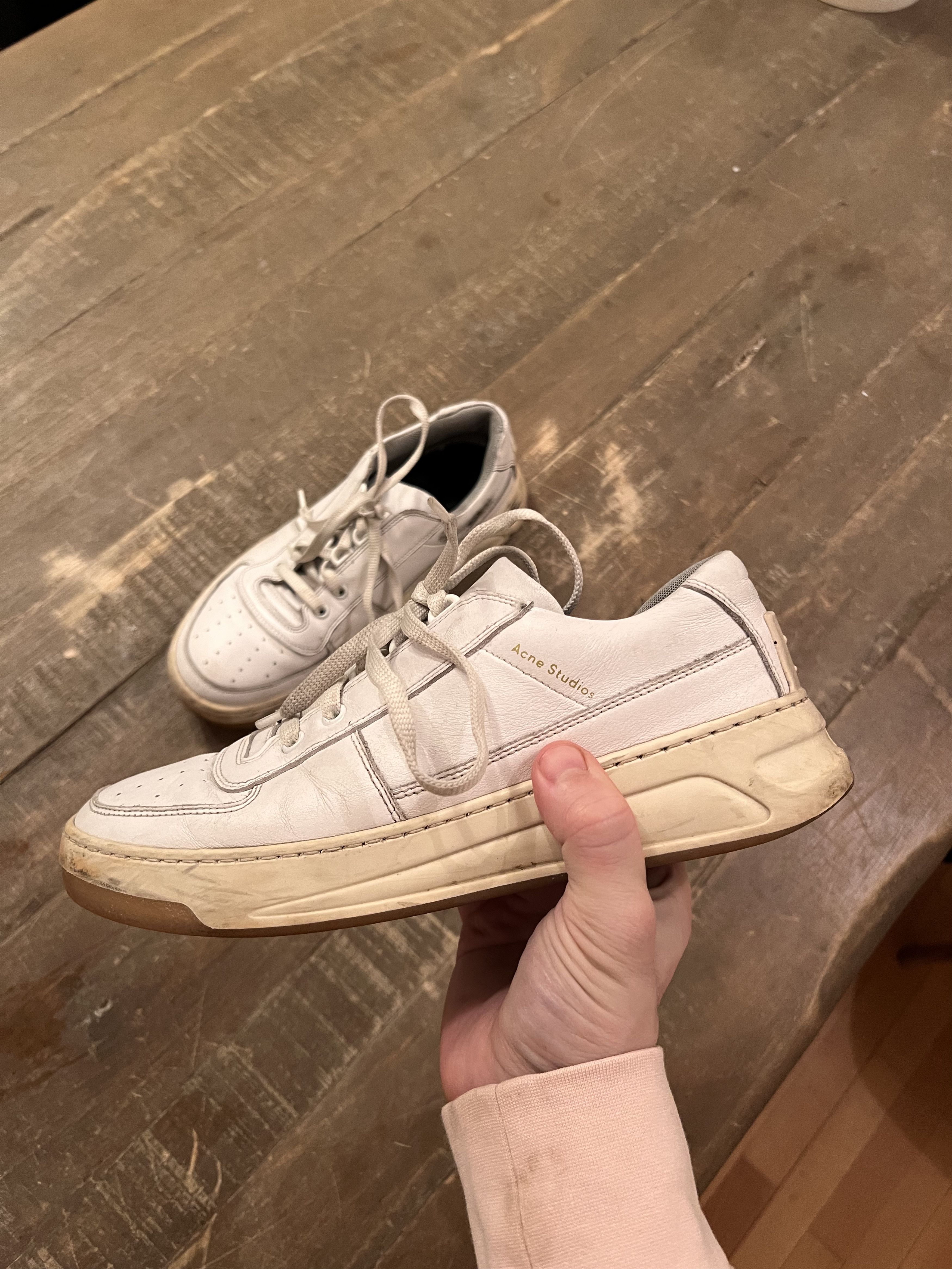 Acne Studios White Lace Leather Sneakers Size US 9 / IT 39 - 6 Thumbnail