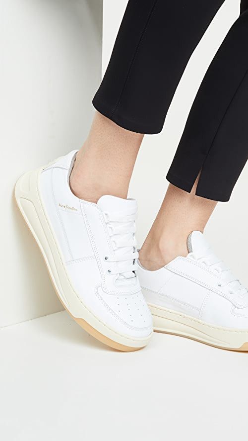 Acne Studios White Lace Leather Sneakers Size US 9 / IT 39 - 2 Thumbnail