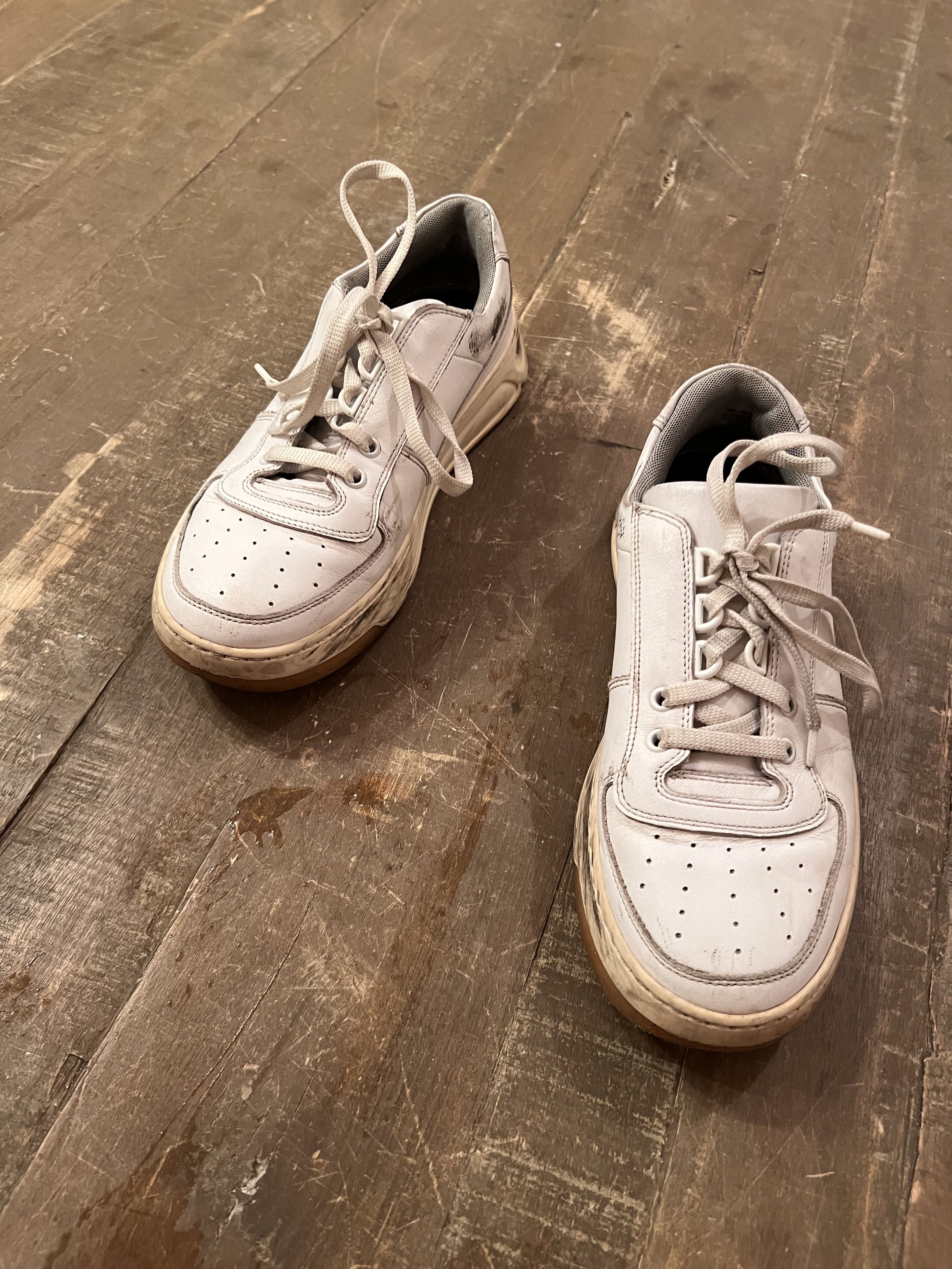 Acne Studios White Lace Leather Sneakers Size US 9 / IT 39 - 4 Thumbnail