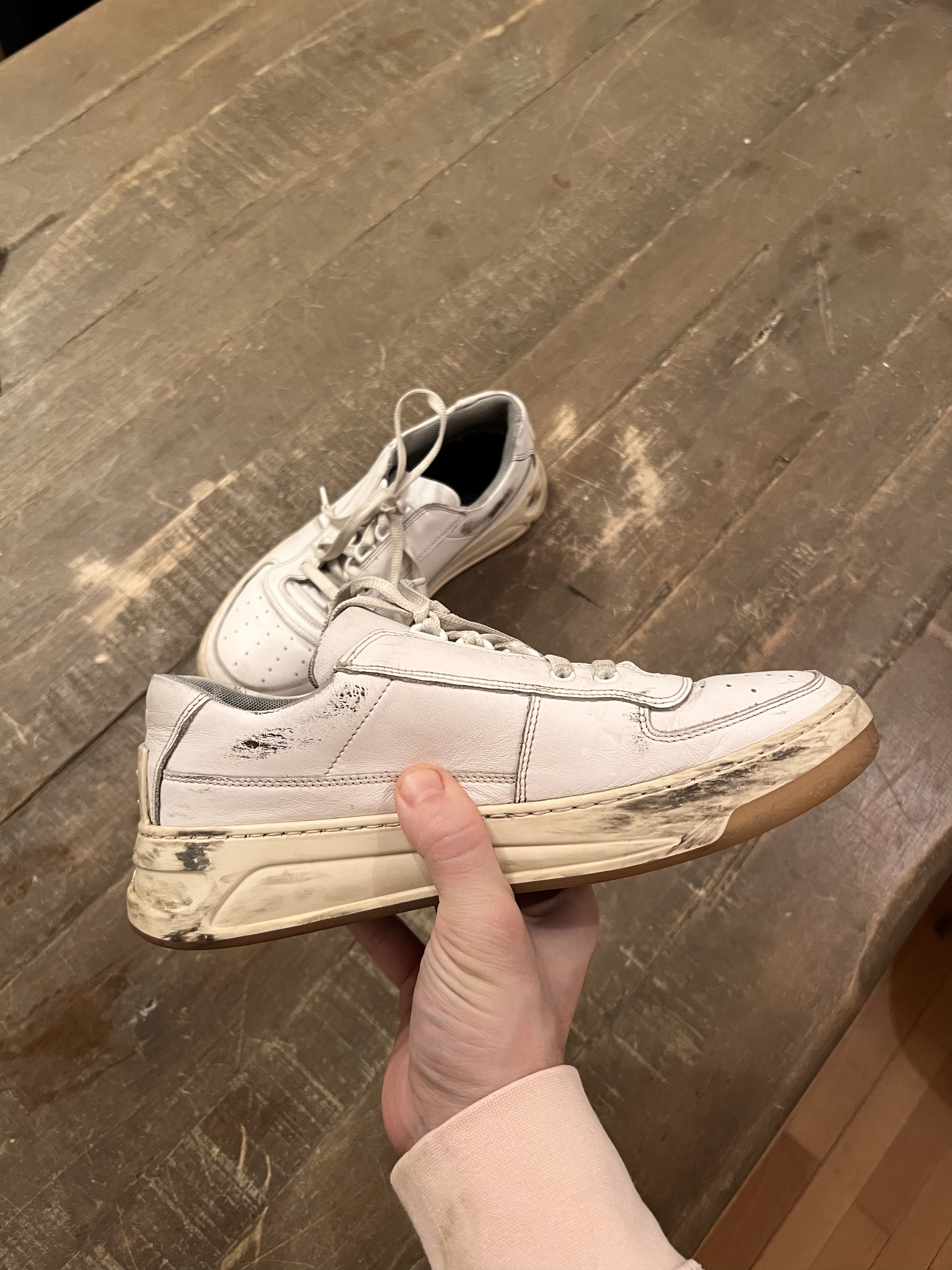 Acne Studios White Lace Leather Sneakers Size US 9 / IT 39 - 5 Thumbnail