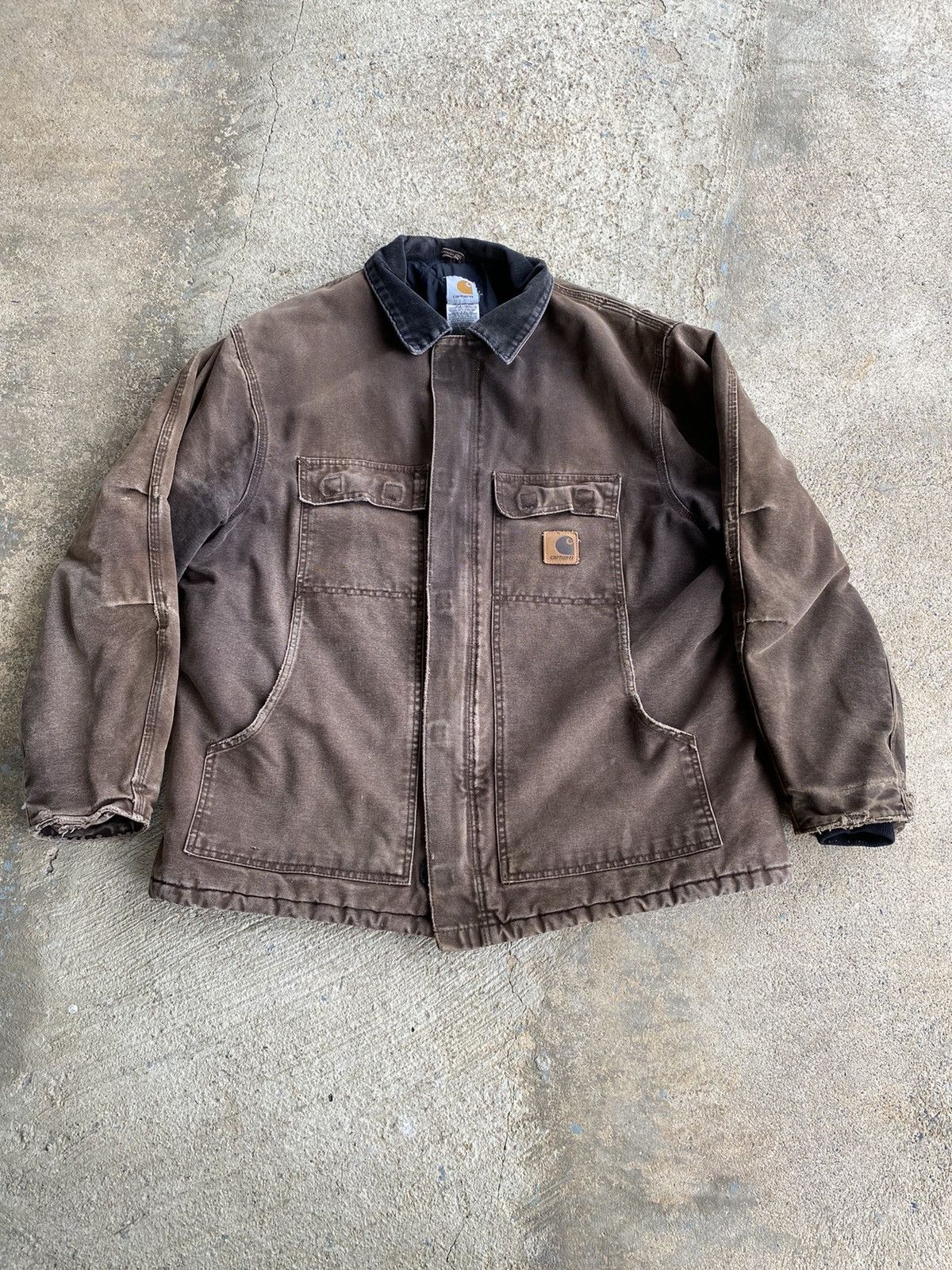 Carhartt × Vintage Vintage 90’s Carhartt Faded Work Wear Distressed C26 Jacket Size US XL / EU 56 / 4 - 1 Thumbnail