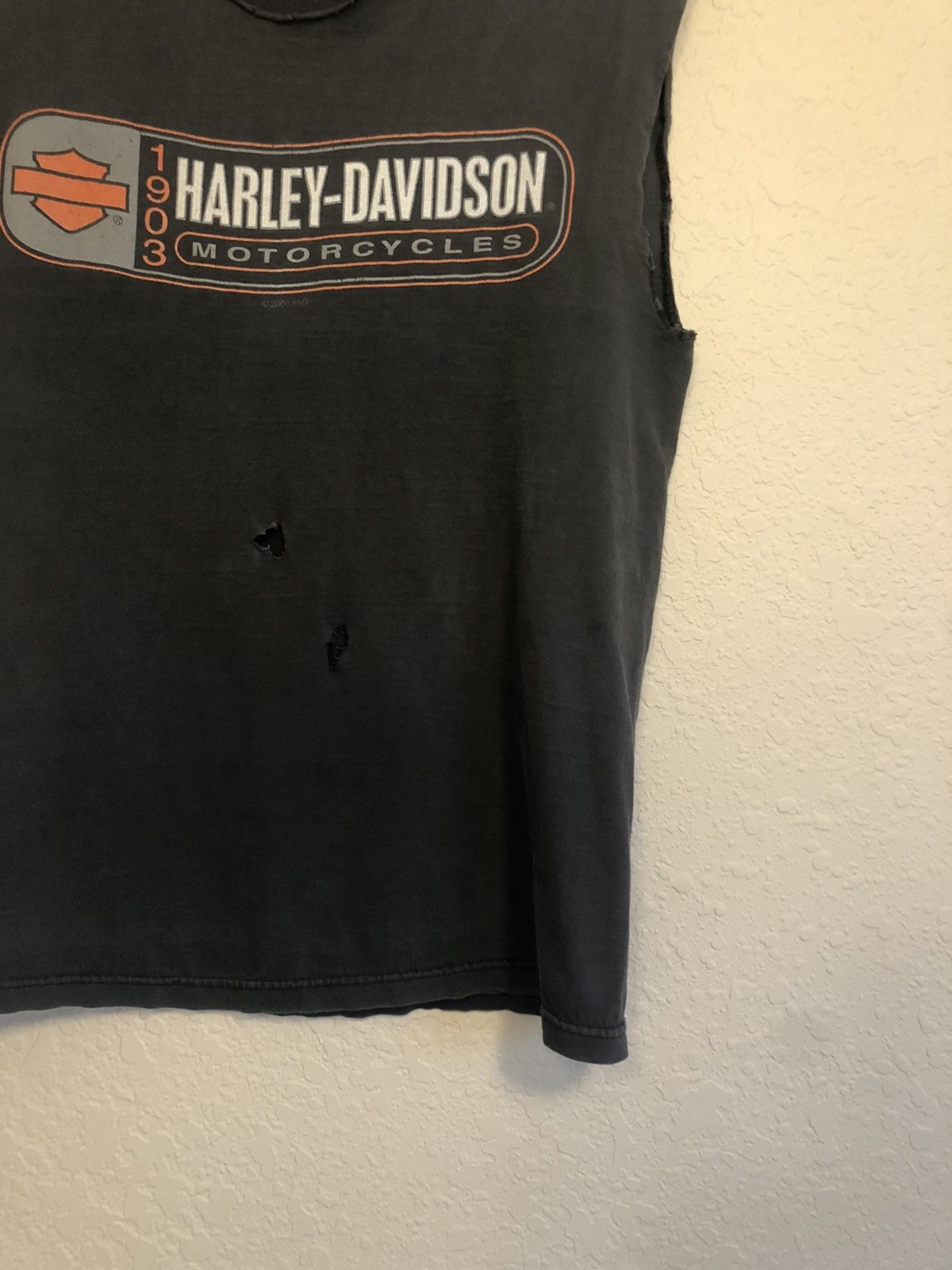 Harley Davidson Thrashed Sun Faded Cut Off Distressed Shirt Size US L / EU 52-54 / 3 - 6 Thumbnail