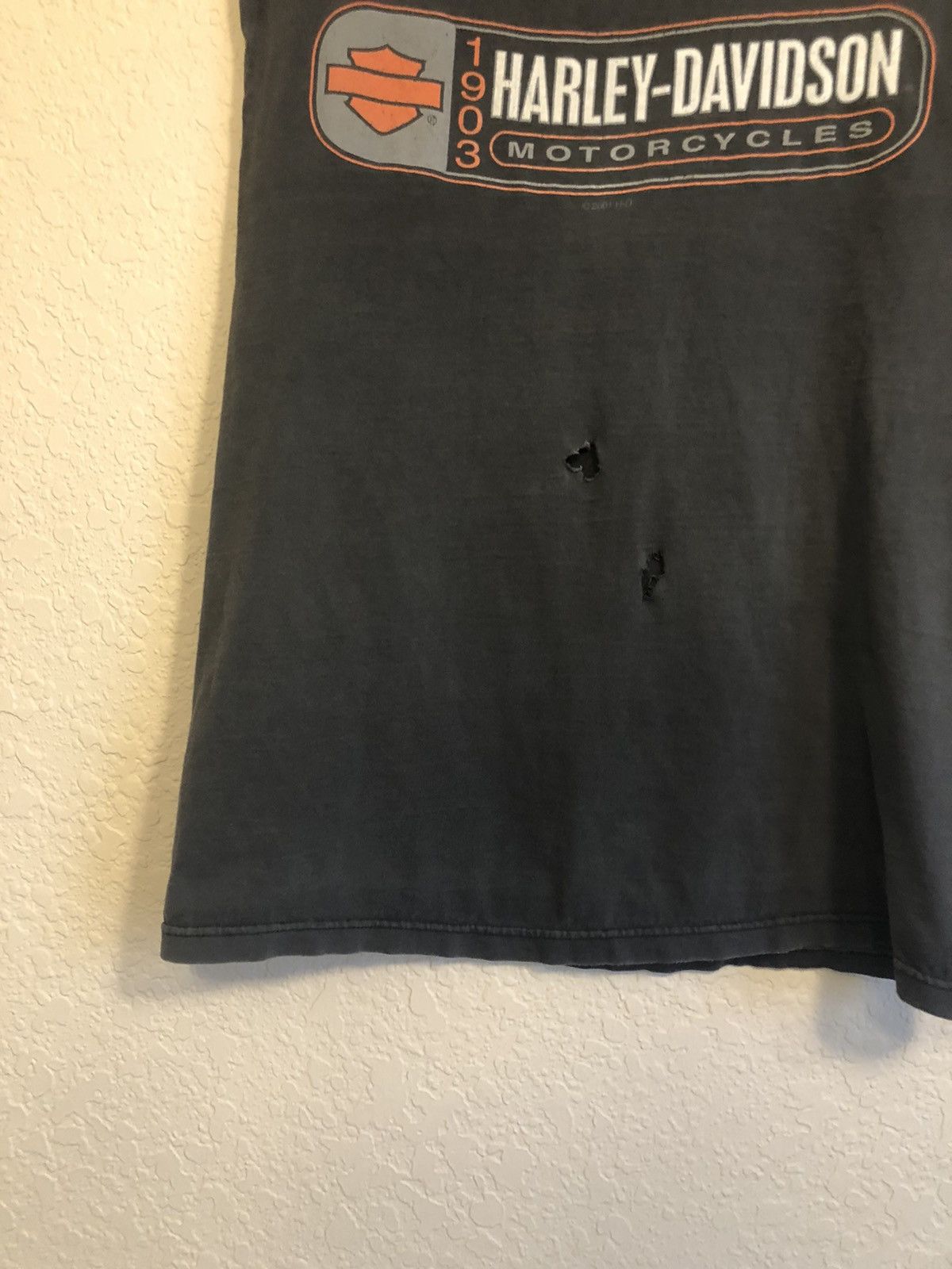 Harley Davidson Thrashed Sun Faded Cut Off Distressed Shirt Size US L / EU 52-54 / 3 - 5 Thumbnail