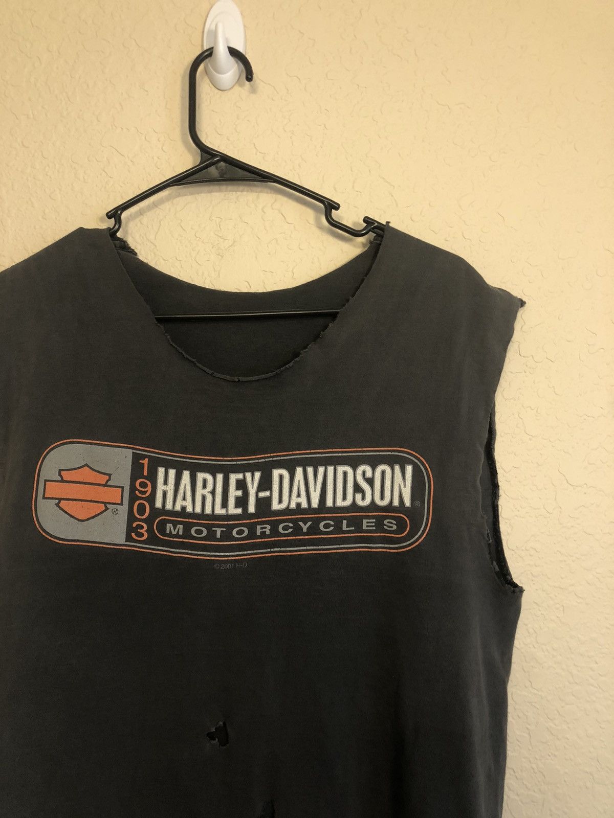Harley Davidson Thrashed Sun Faded Cut Off Distressed Shirt Size US L / EU 52-54 / 3 - 4 Thumbnail