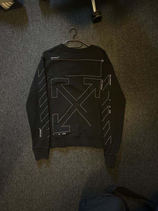 Off white best sale diagonal unfinished hoodie