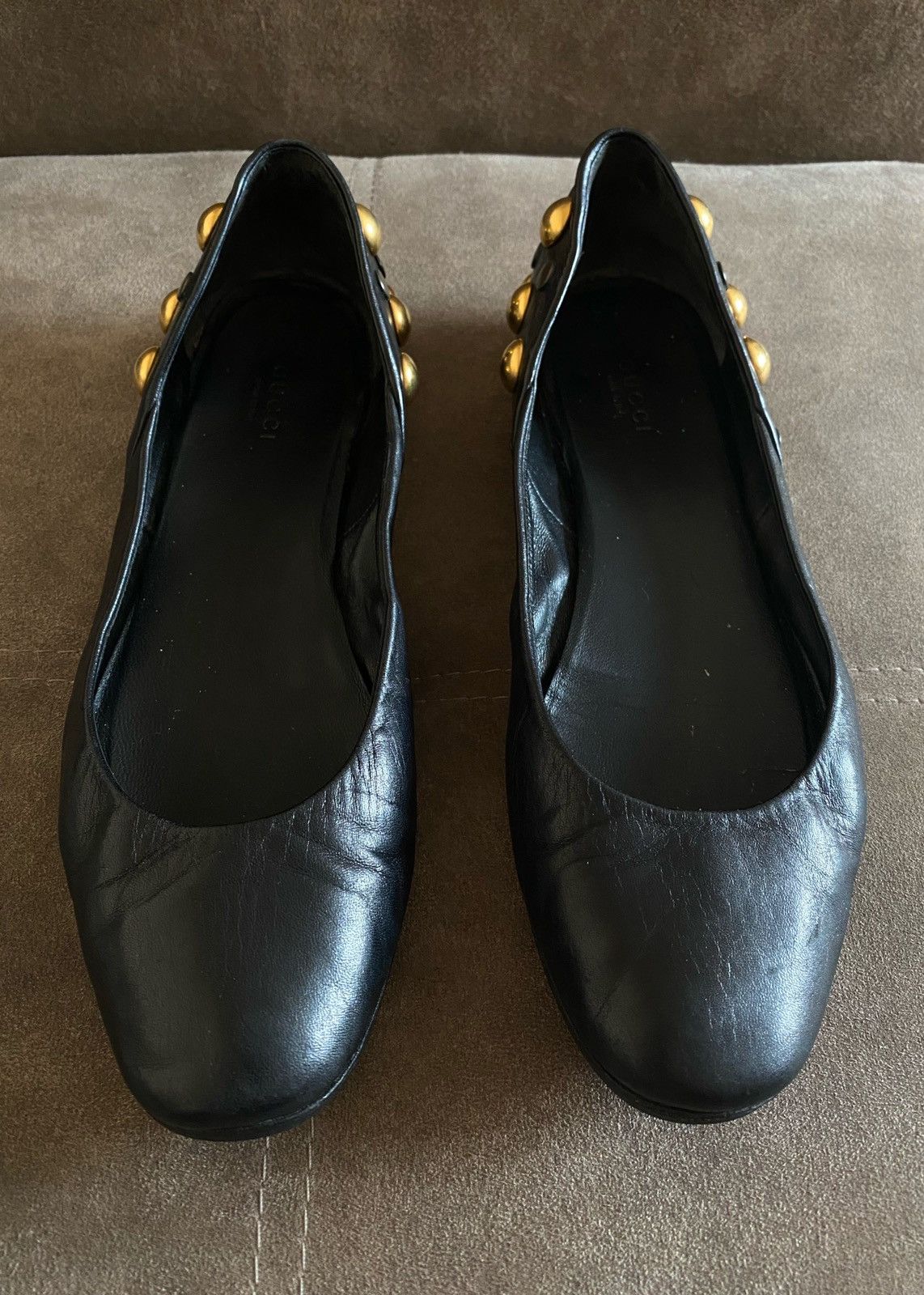 Gucci Leather Gucci Ballet Flats With Golden Studs Size US 9.5 / IT 39.5 - 3 Thumbnail