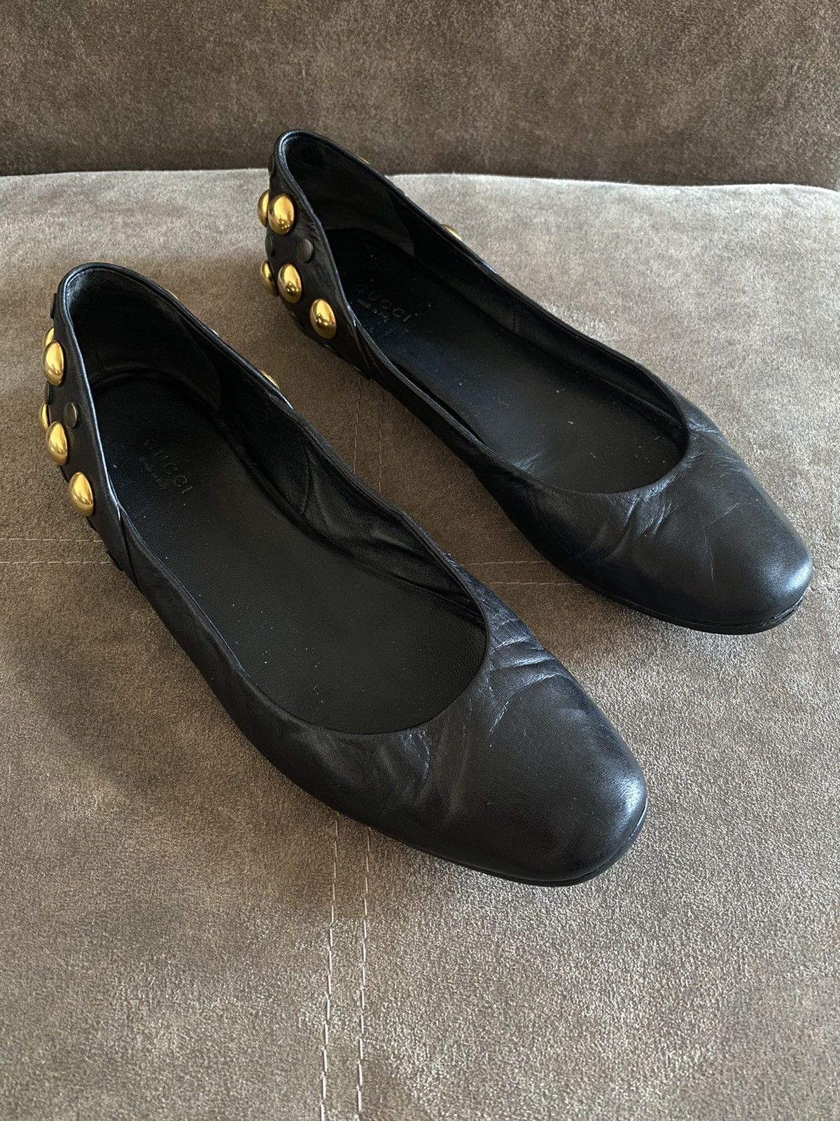 Gucci Leather Gucci Ballet Flats With Golden Studs Size US 9.5 / IT 39.5 - 4 Thumbnail