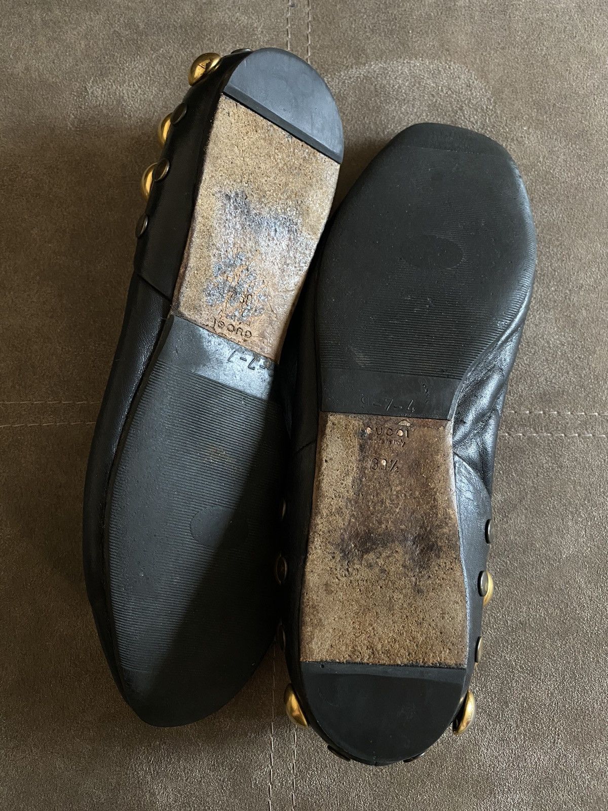Gucci Leather Gucci Ballet Flats With Golden Studs Size US 9.5 / IT 39.5 - 9 Thumbnail
