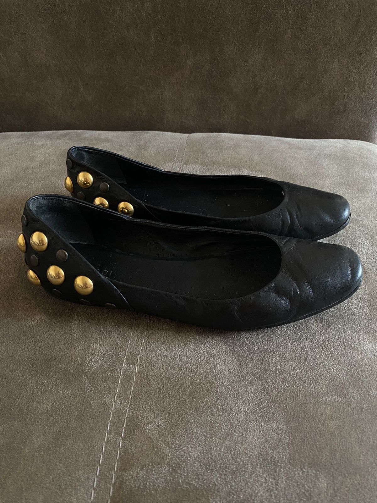 Gucci Leather Gucci Ballet Flats With Golden Studs Size US 9.5 / IT 39.5 - 5 Thumbnail