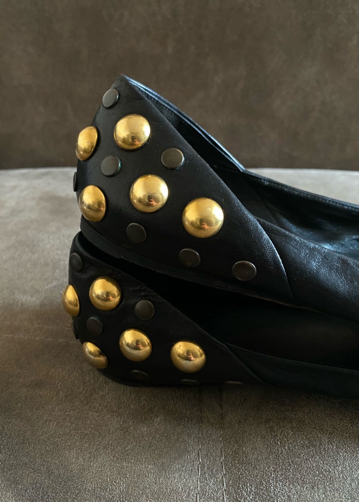 Gucci Leather Gucci Ballet Flats With Golden Studs Size US 9.5 / IT 39.5 - 6 Thumbnail