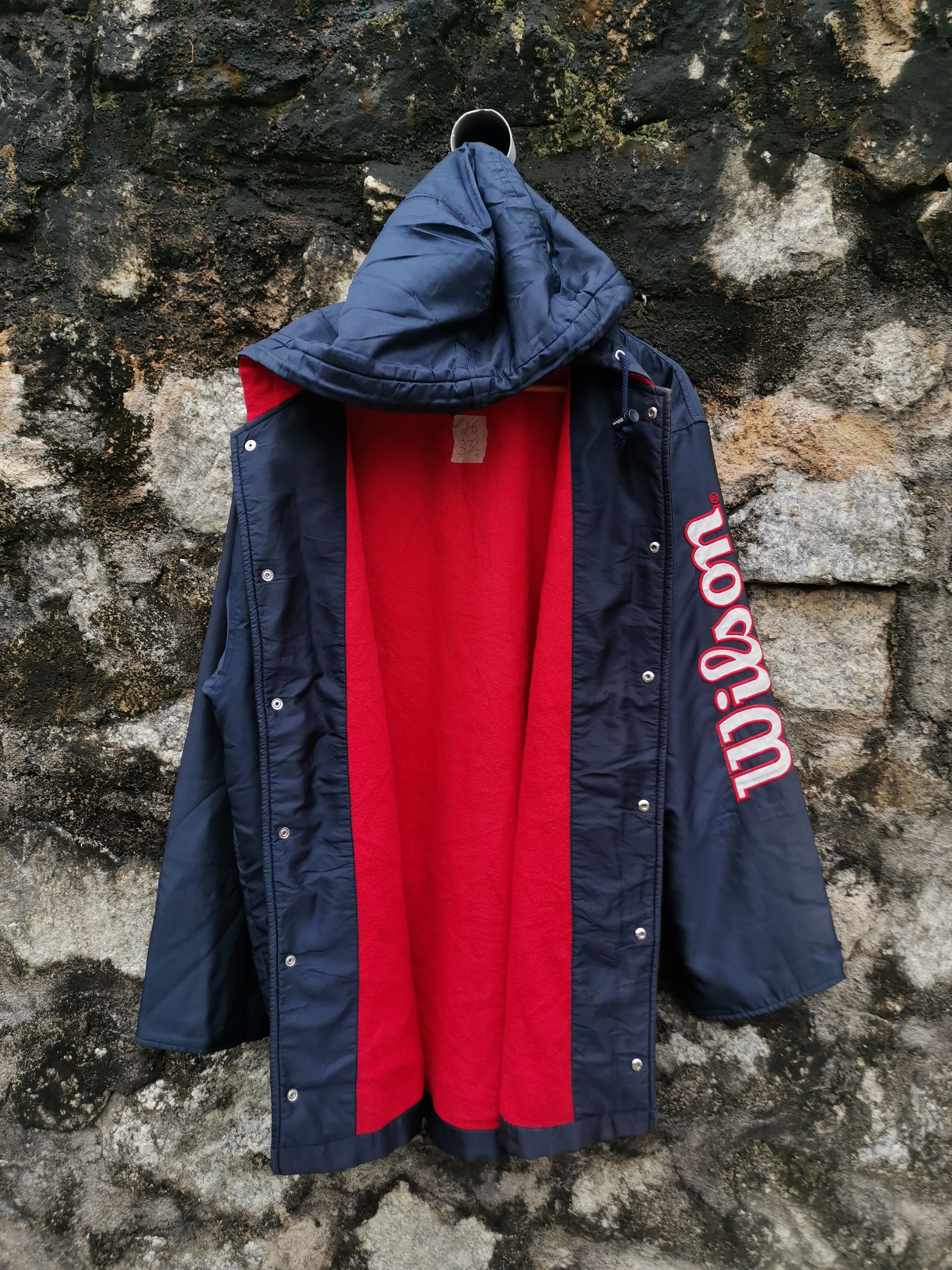 Japanese Brand Vintage 90s Wilson Hoodie Sherpa Long Jacket Size US L / EU 52-54 / 3 - 3 Thumbnail