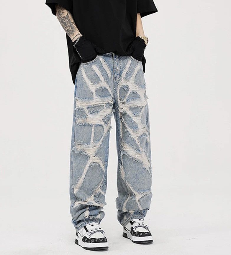 On-Script Denim JEANS Distressed Cut-Out main image 0