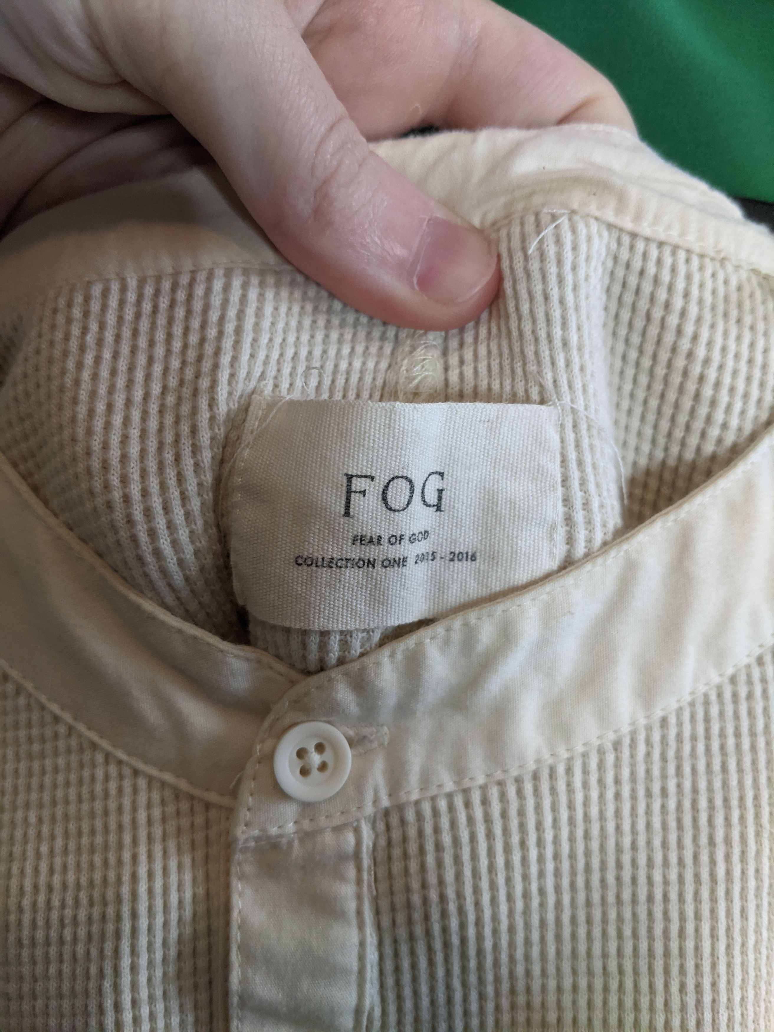 Fear of God Cream knit thermal henley t-shirt S Size US S / EU 44-46 / 1 - 4 Thumbnail