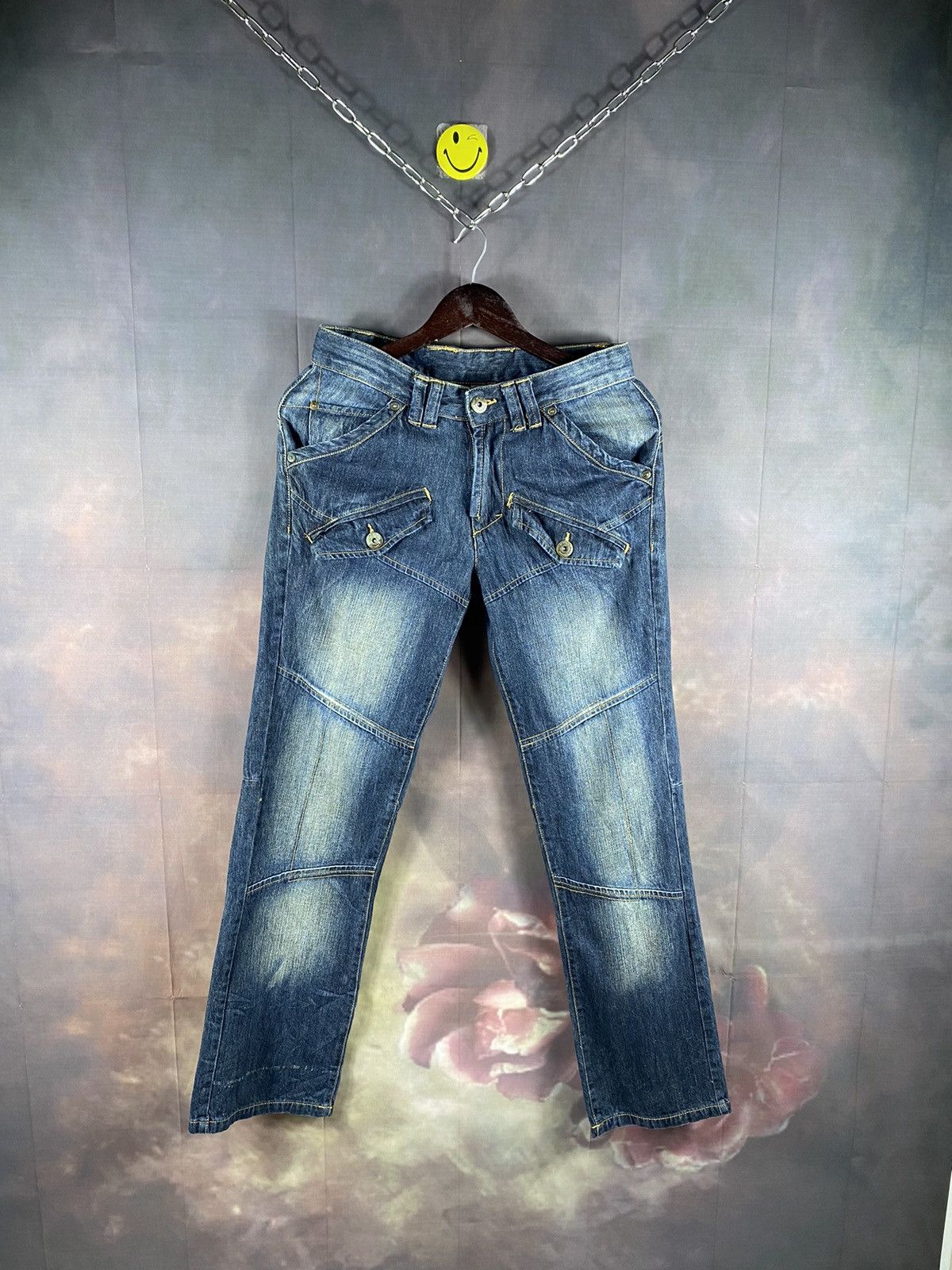 Japanese Brand × Jean × Vintage Vintage 30x31 Multi Pocket Double Knee Denim Pants Size US 30 / EU 46 - 1 Thumbnail