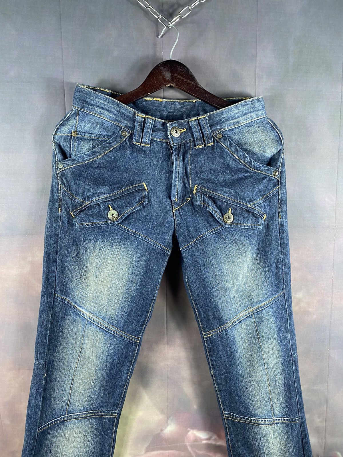 Japanese Brand × Jean × Vintage Vintage 30x31 Multi Pocket Double Knee Denim Pants Size US 30 / EU 46 - 3 Thumbnail
