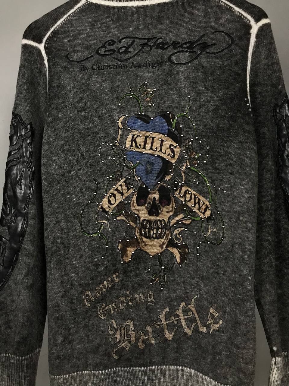 Christian Audigier Christian Audigier Ed Hardy designer wool zip sweatshirt Size US M / EU 48-50 / 2 - 10 Thumbnail