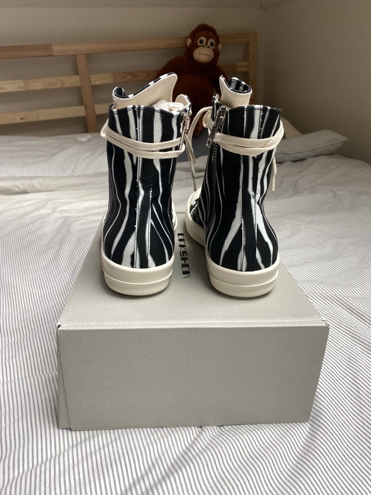 Rick Owens × Rick Owens Drkshdw Rick Owens Ramones Zebra Black White FW21 Gethsemane 41 Size US 8 / EU 41 - 3 Thumbnail