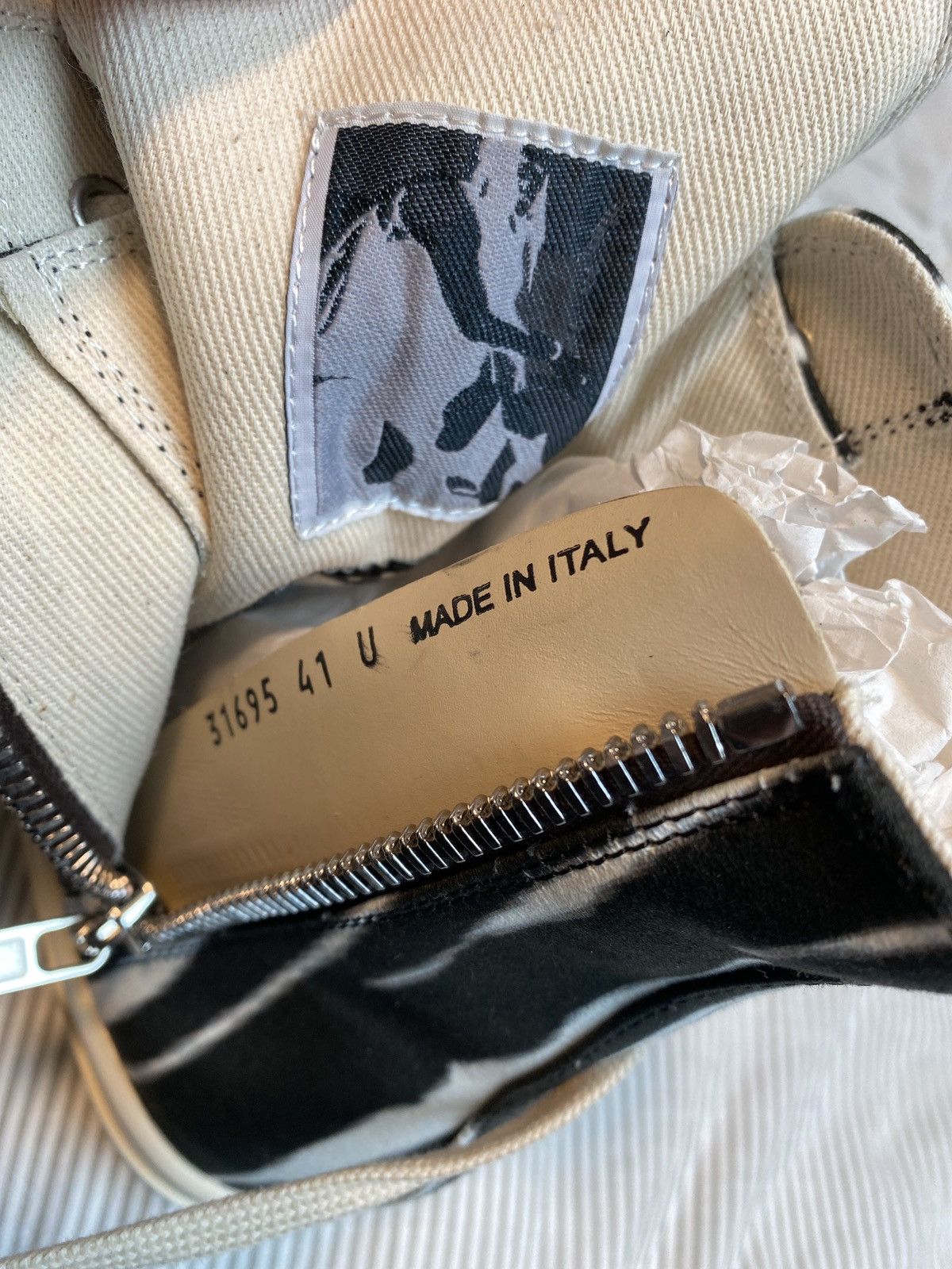 Rick Owens × Rick Owens Drkshdw Rick Owens Ramones Zebra Black White FW21 Gethsemane 41 Size US 8 / EU 41 - 5 Thumbnail