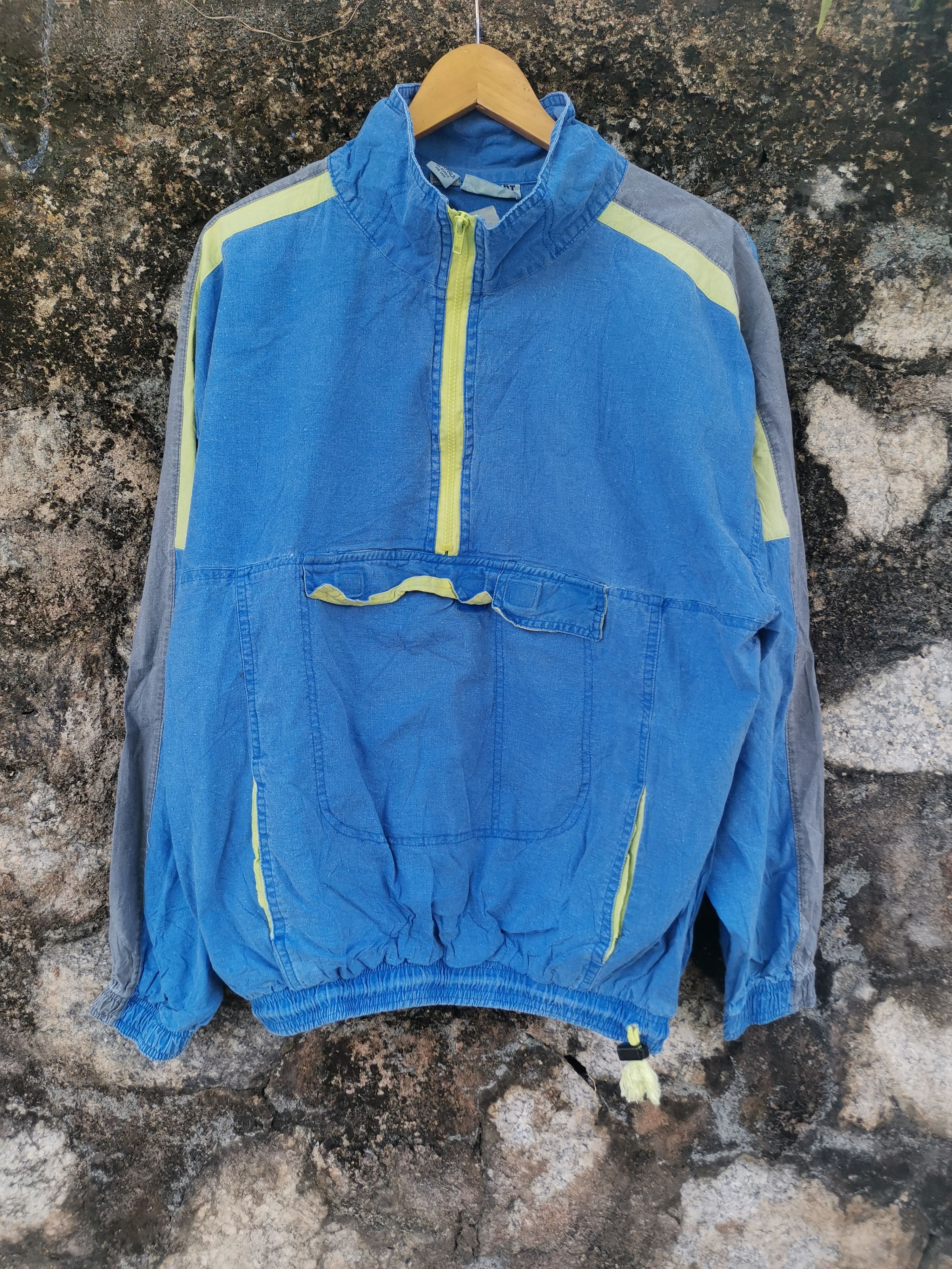 Vintage Japanese Brand BB SPORT Denim Jacket Quarter Zipper