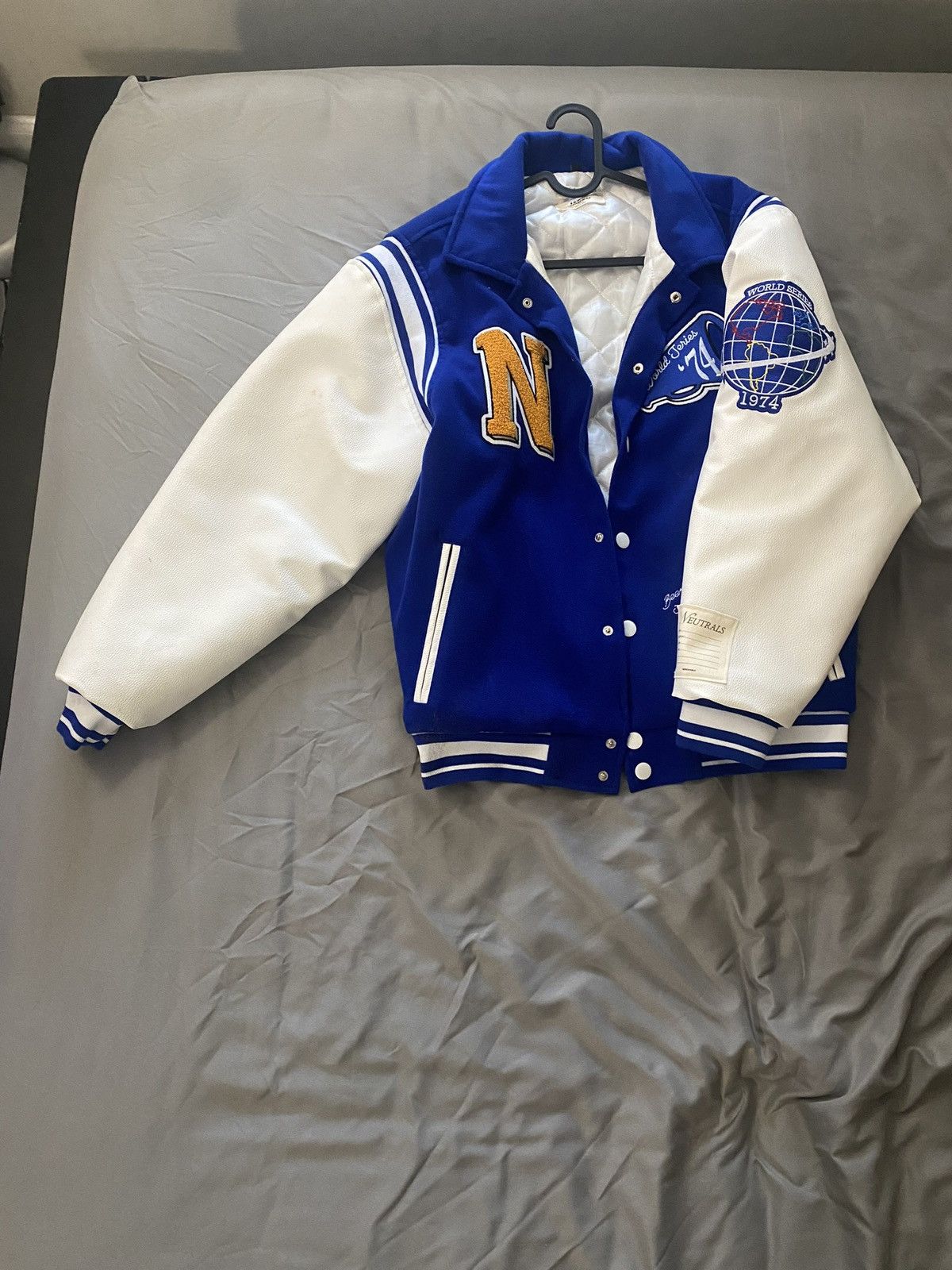 Jaded London Jaded London Neutrals Varsity jacket | Grailed