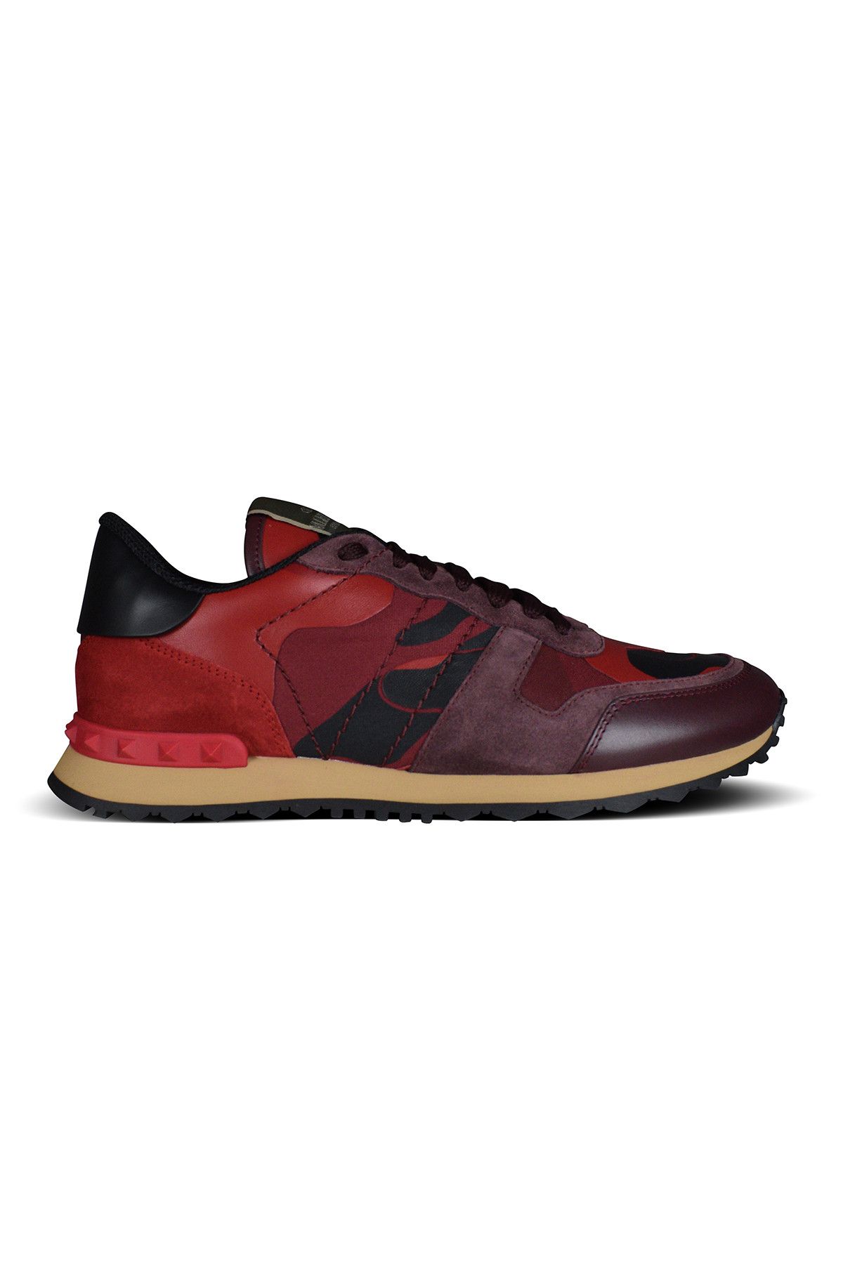 Valentino Valentino Garavani Red Camouflage Rockrunner Sneakers Size US 10.5 / EU 43-44 - 3 Thumbnail