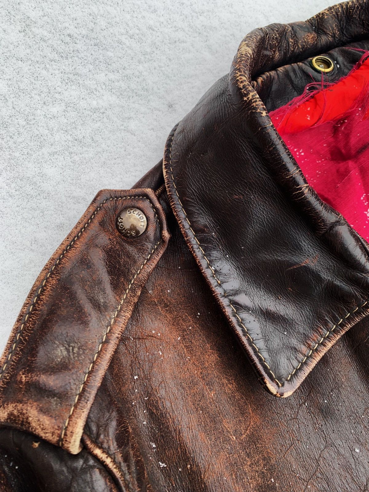 Schott Archive Schott NYC 60s very vintage leather jacket A-2 USAF Size US L / EU 52-54 / 3 - 11 Thumbnail