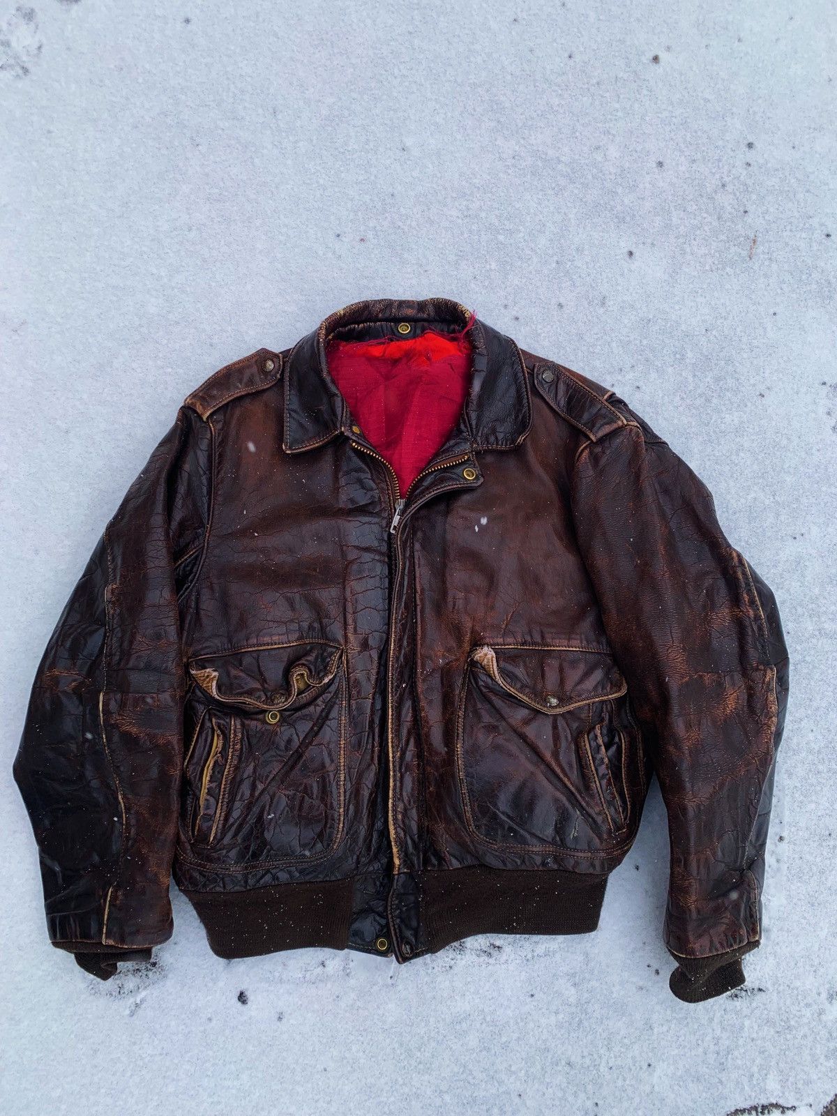 Archive Schott NYC 60s very vintage leather jacket A-2 USAF