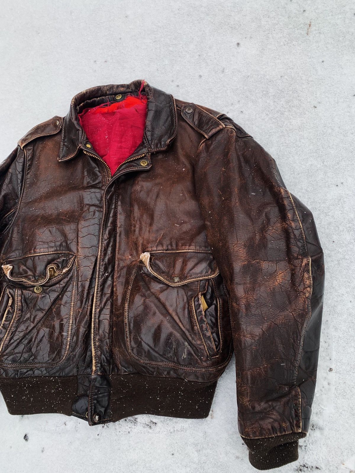 Schott Archive Schott NYC 60s very vintage leather jacket A-2 USAF Size US L / EU 52-54 / 3 - 12 Thumbnail
