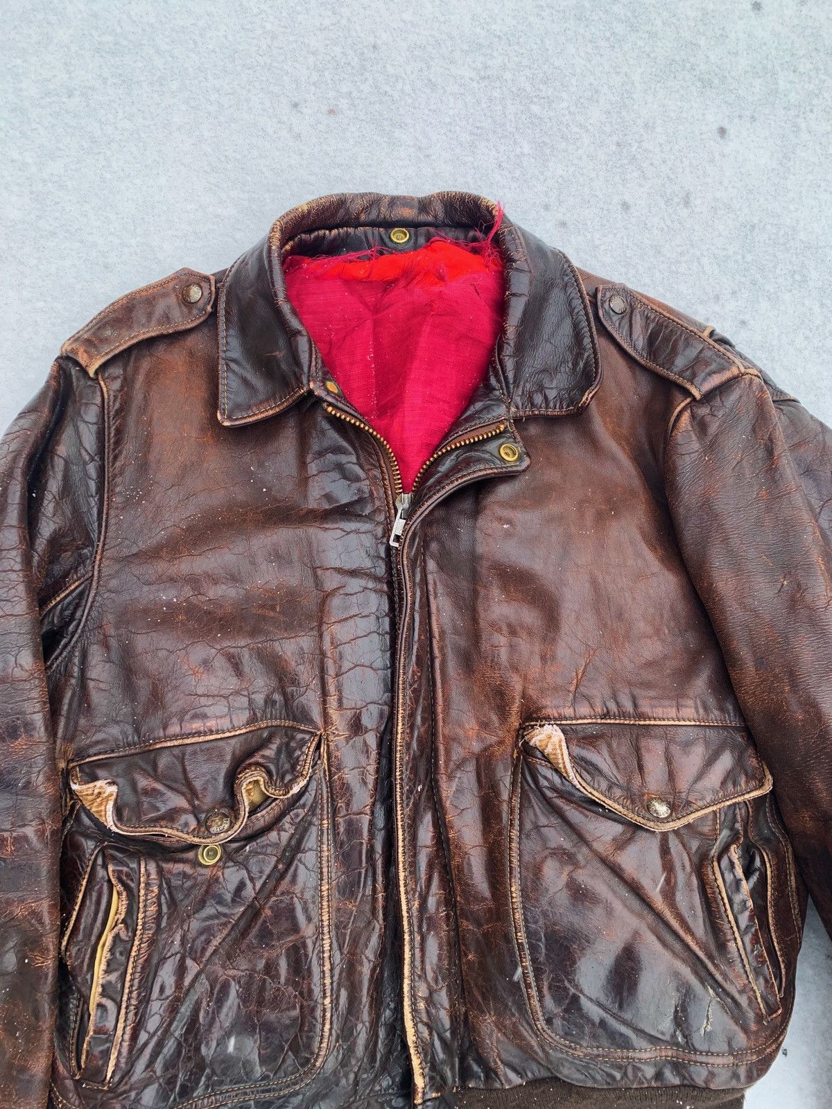 Schott Archive Schott NYC 60s very vintage leather jacket A-2 USAF Size US L / EU 52-54 / 3 - 5 Thumbnail