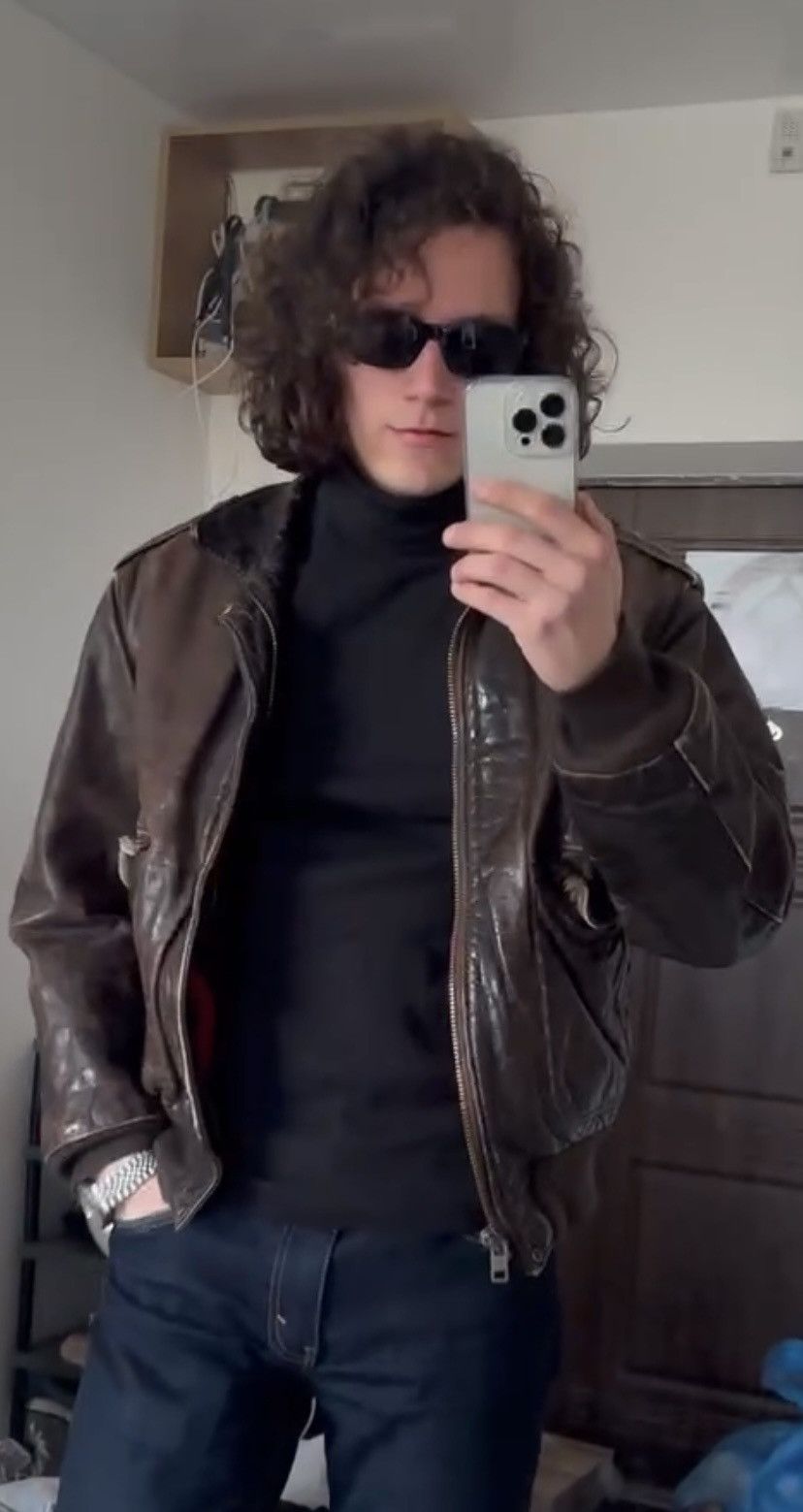 Archive Schott NYC 60s very vintage leather jacket A-2 USAF