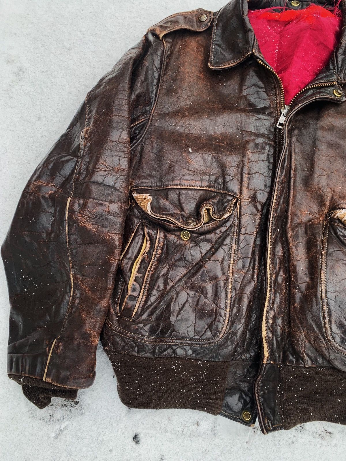 Schott Archive Schott NYC 60s very vintage leather jacket A-2 USAF Size US L / EU 52-54 / 3 - 14 Thumbnail