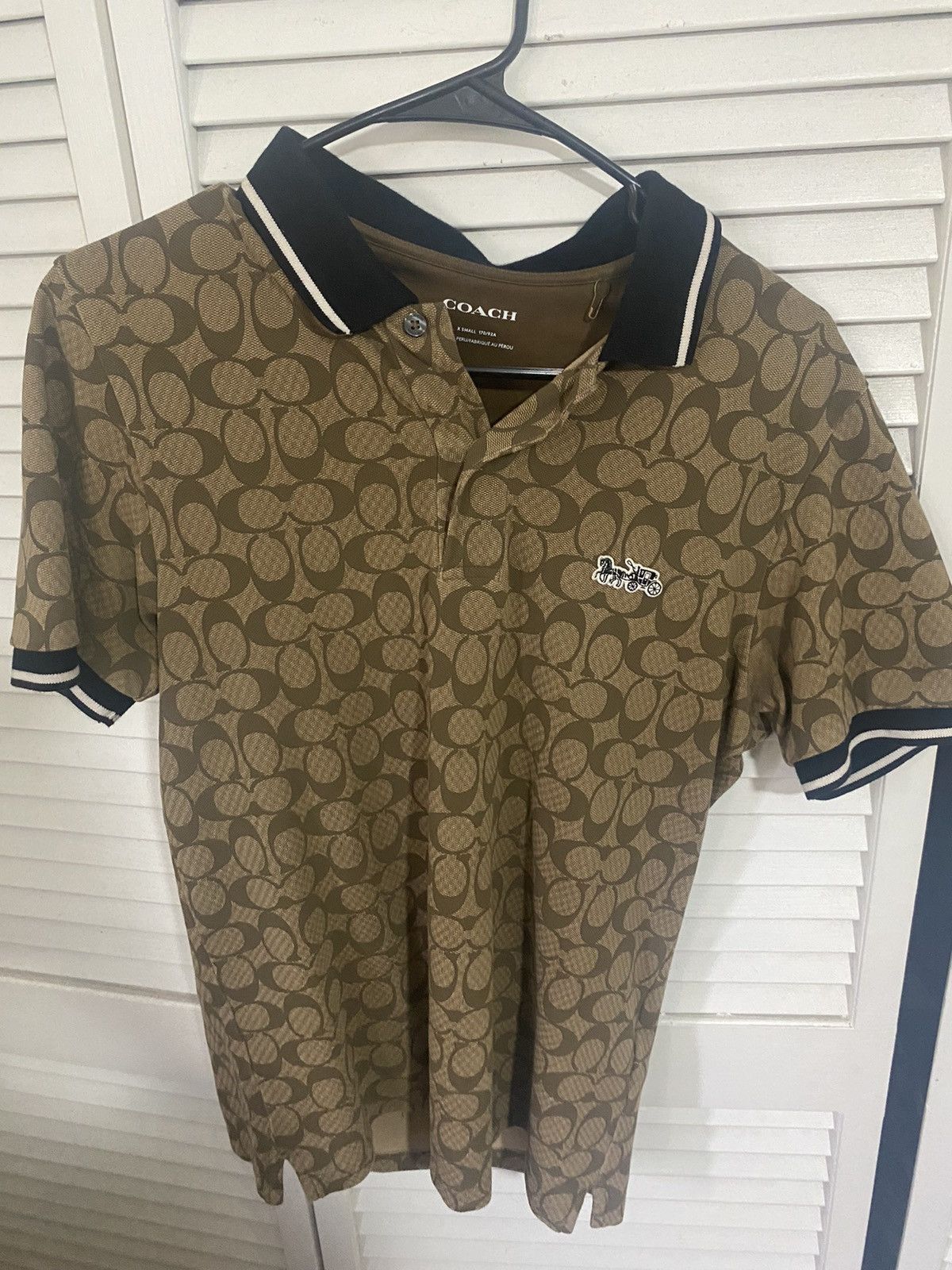 COACH 'Signature CC' Designer Tipped Polo Men's XS